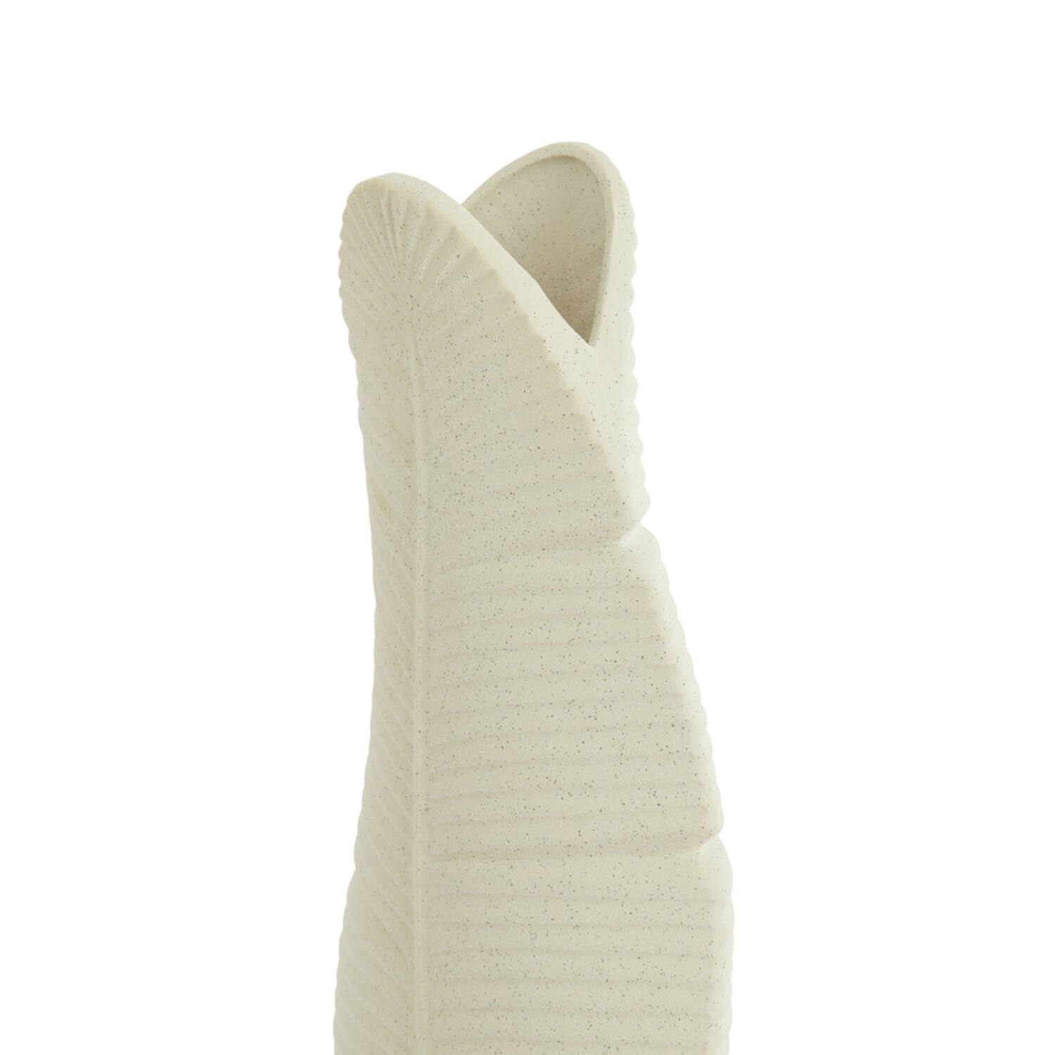 Vaas deco 19x11x46,5 cm LOU keramiek mat crème