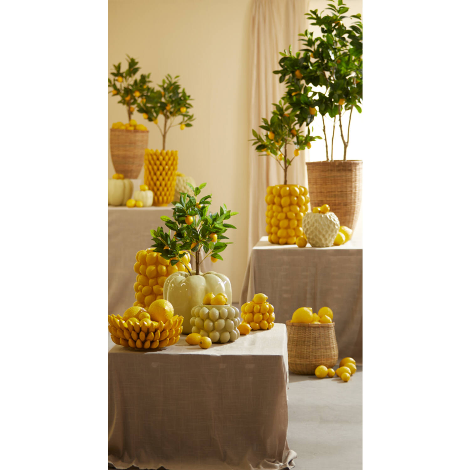 Vaas deco Ø31x41 cm LEMON geel