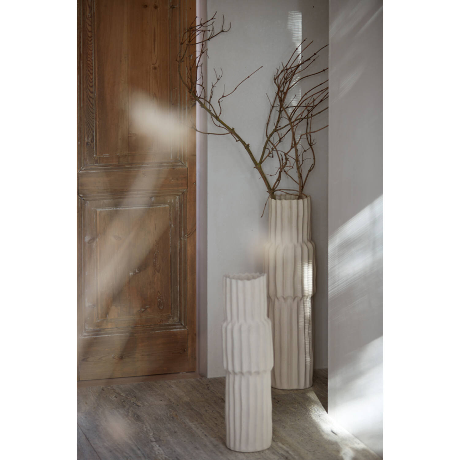Vase deco Ø20,5x72,5 cm LONGA ceramics cream