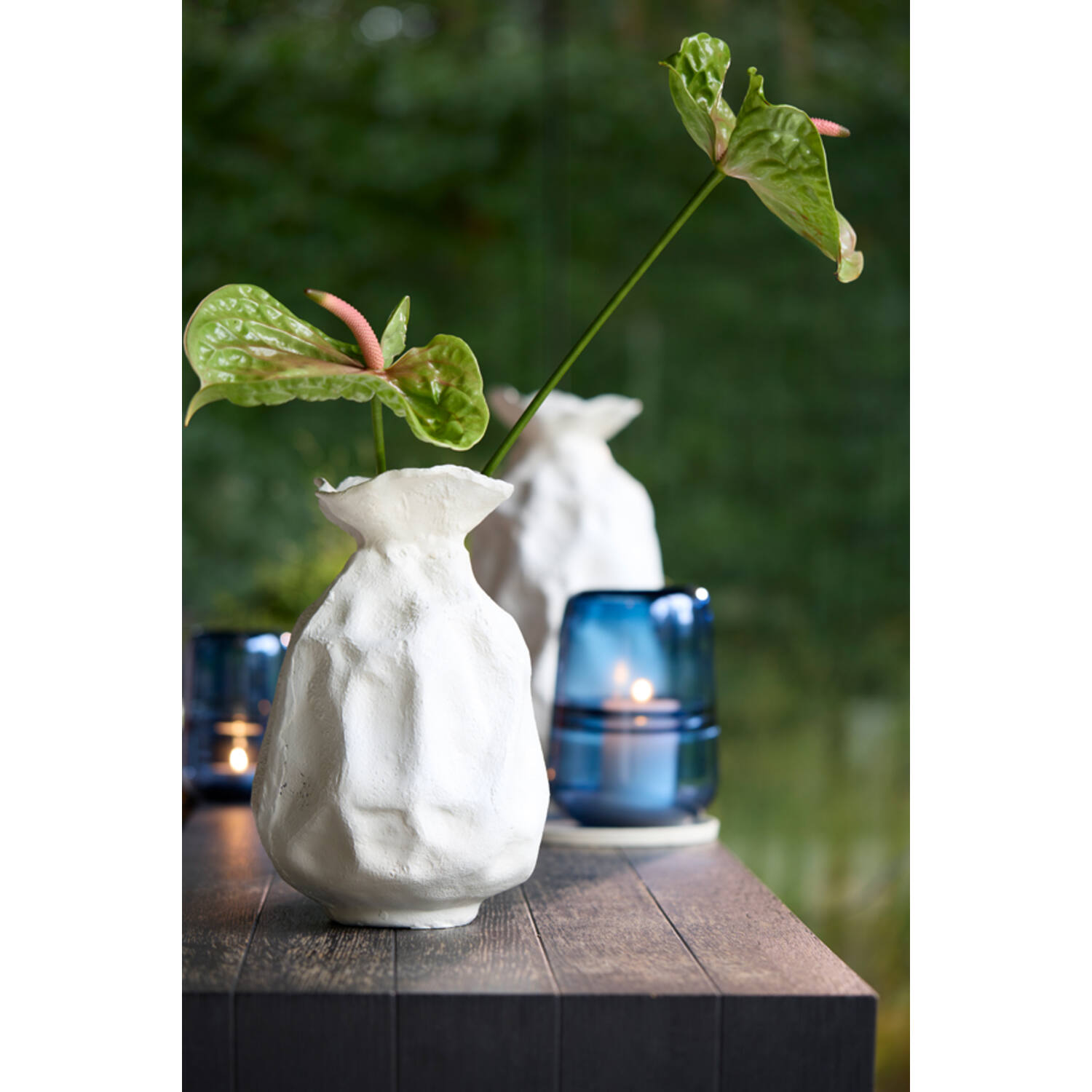 Vaas deco 24x22x41 cm HOLBOX crème