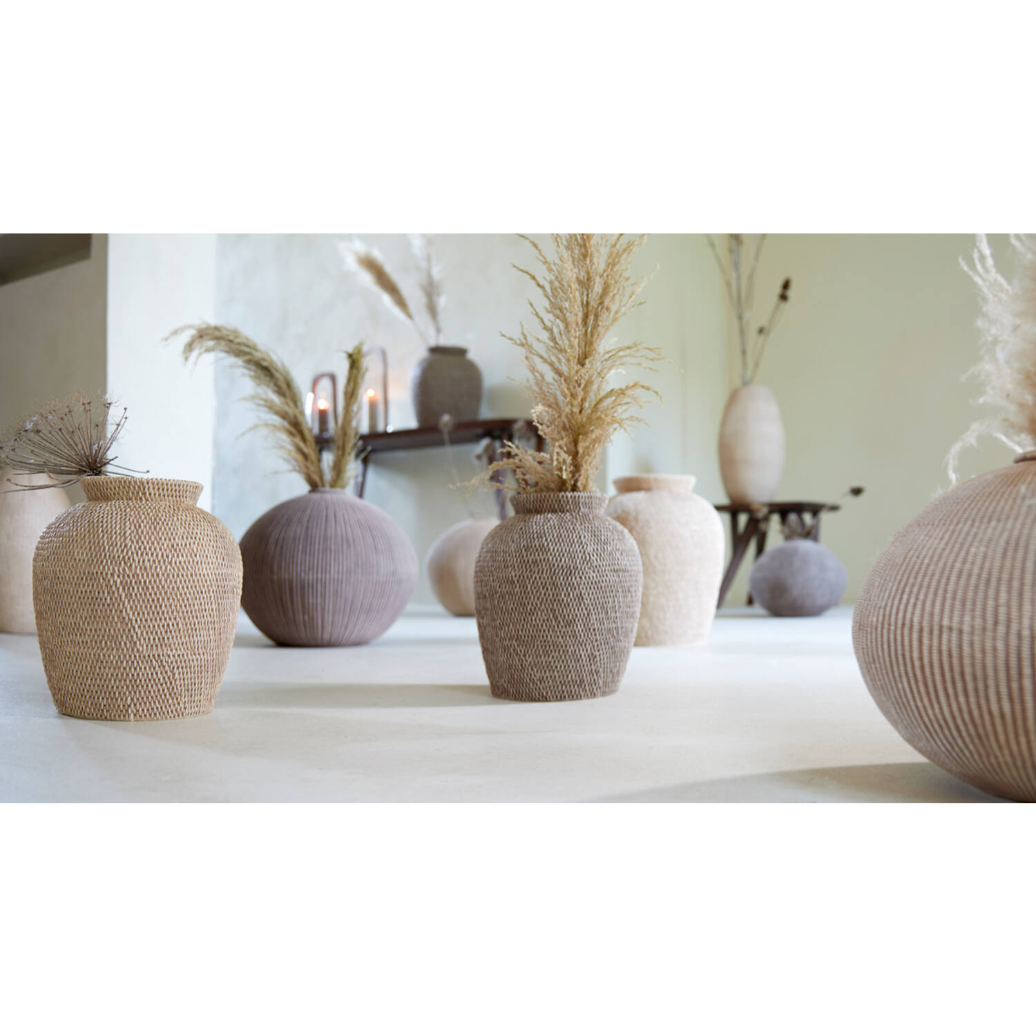 Vaas deco Ø35x26,5 cm VALERIE licht bruin