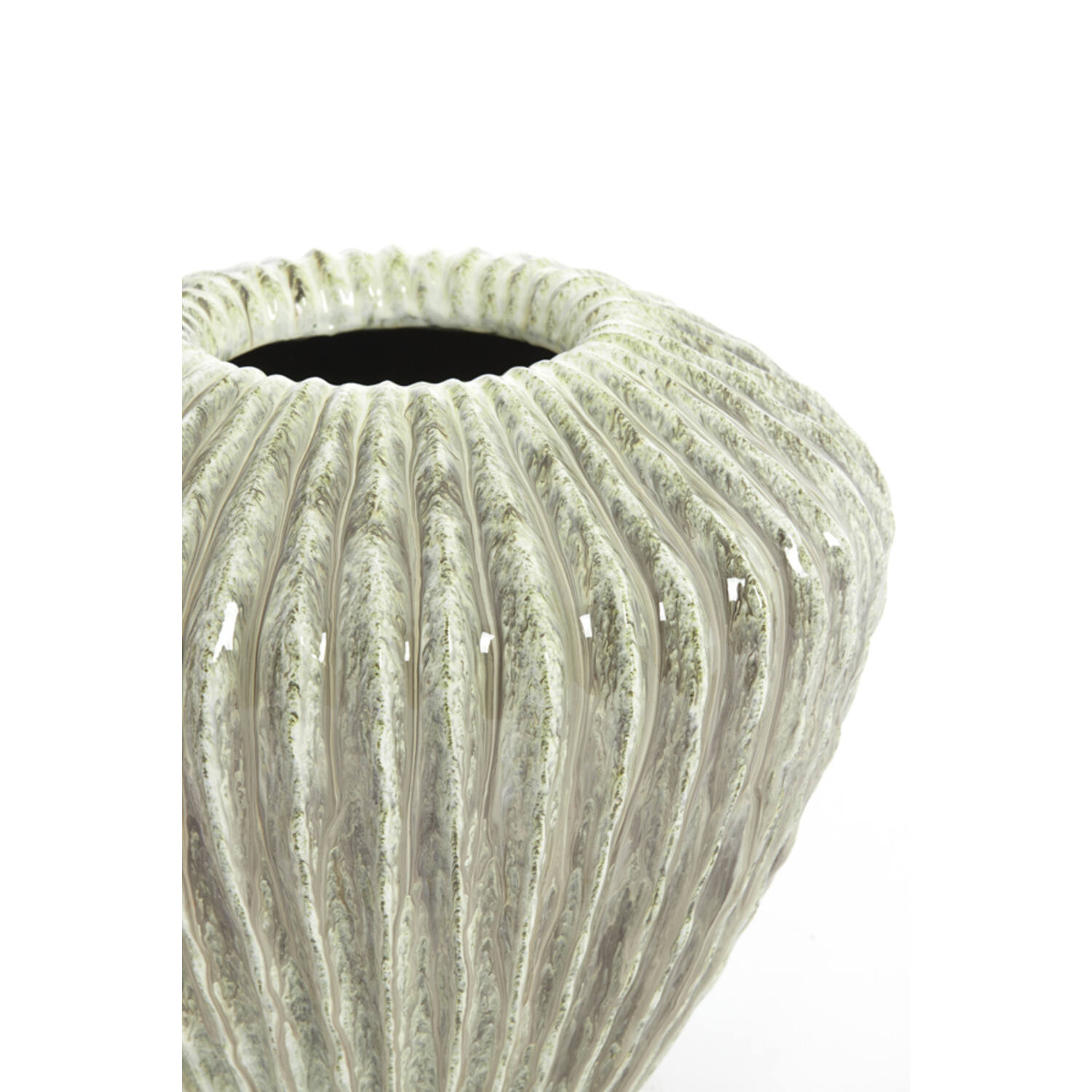 Vaas deco Ø32x28 cm CACTI glans mint groen