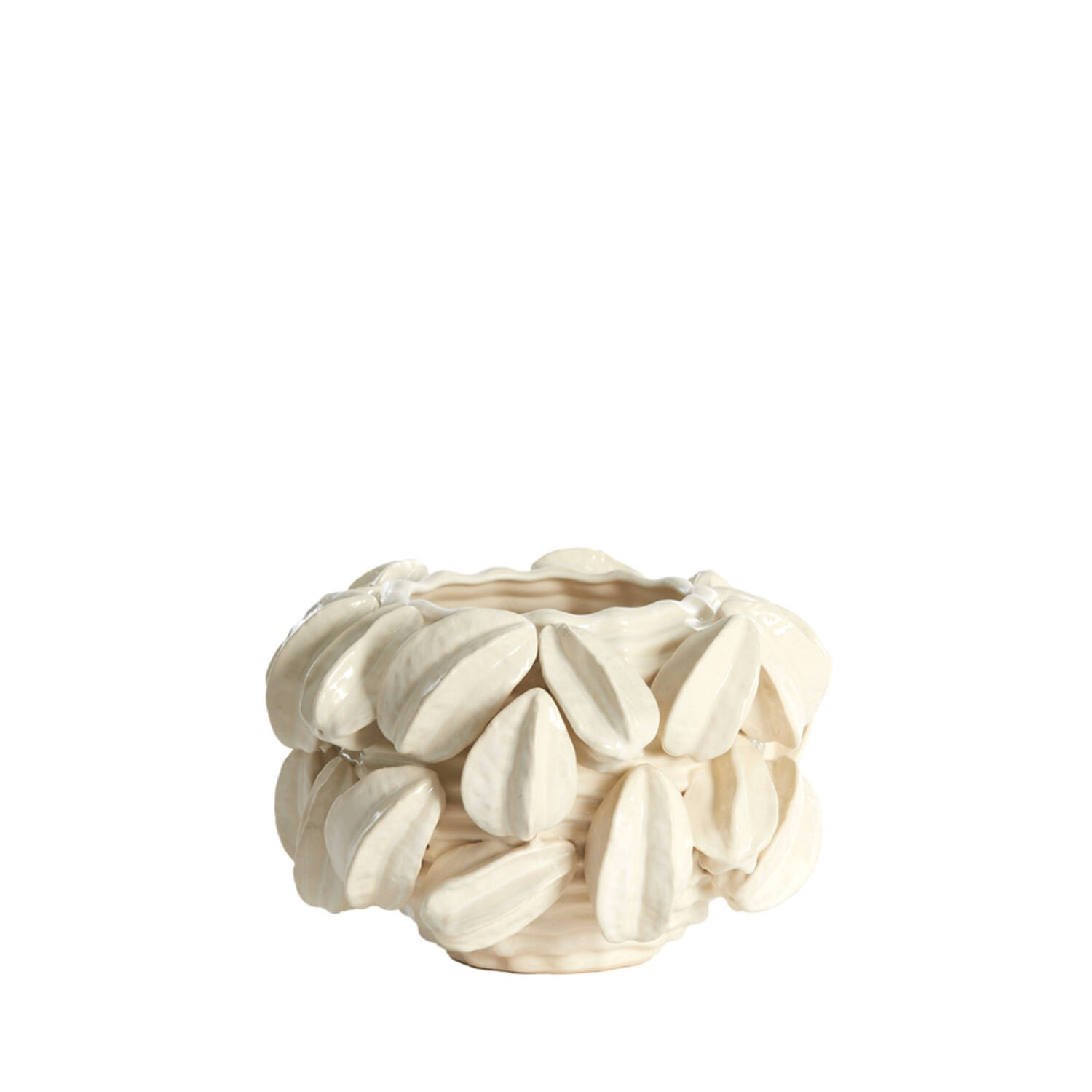 Vase deco 33,5x33x23 cm CARAMBOLA ceramics cream