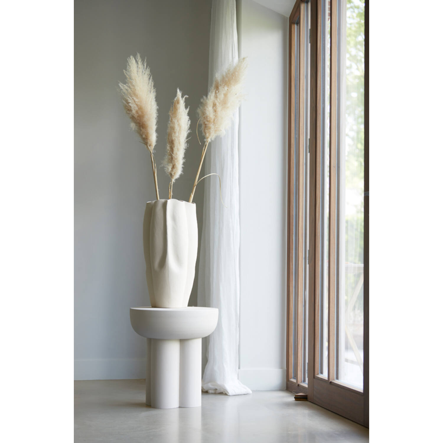 Vase deco 28x27,5x56 cm SANGULI ceramics cream