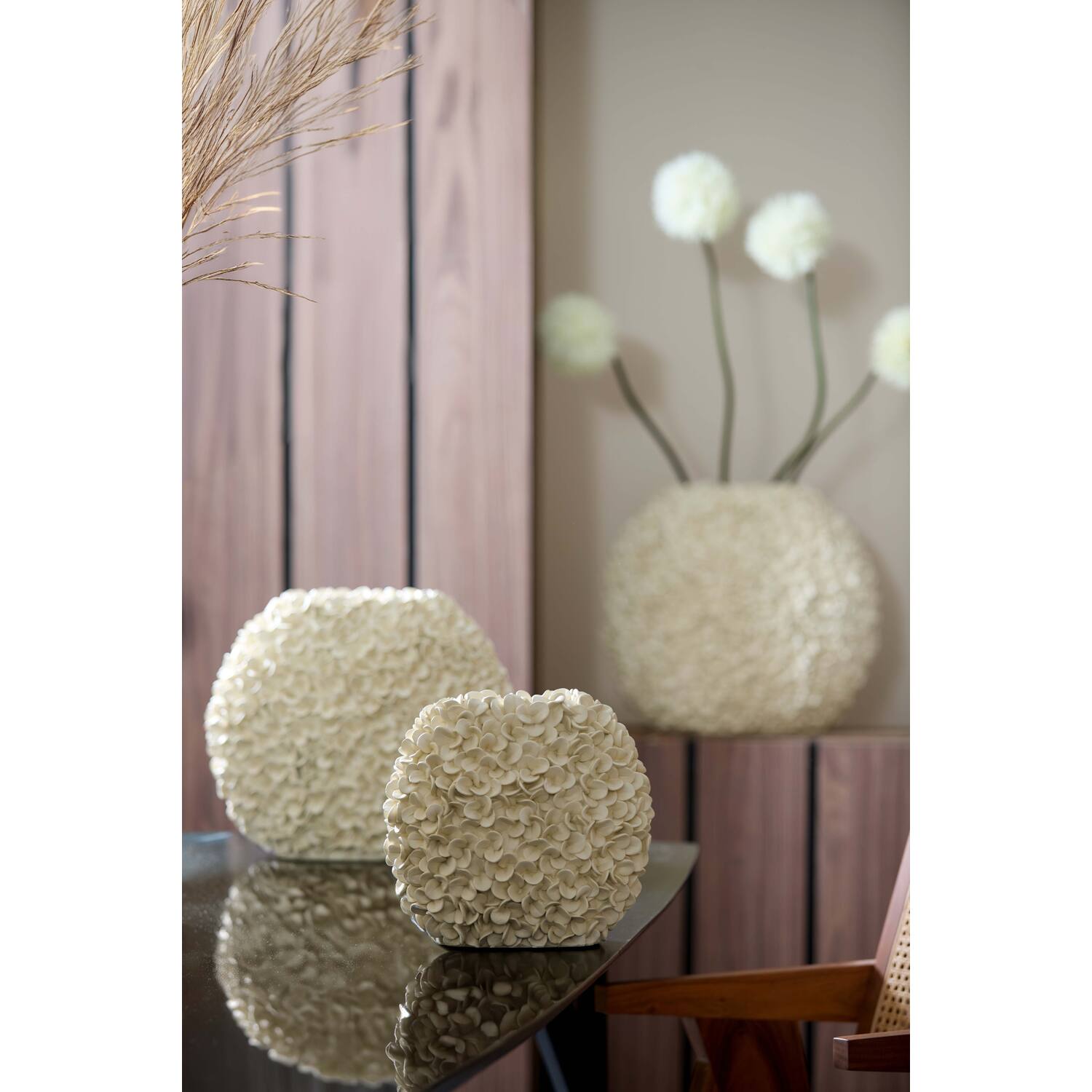 Vaas deco 31,5x17x28 cm PHYLIA crème