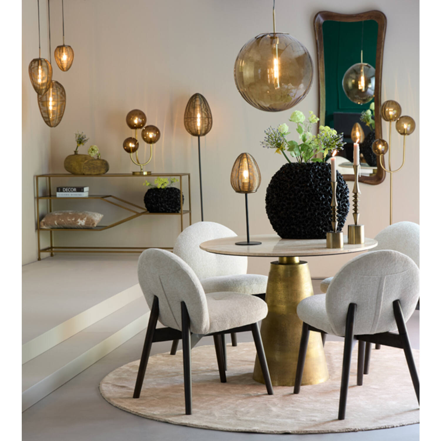 Vaas deco 52x23x46,5 cm PHYLIA mat zwart