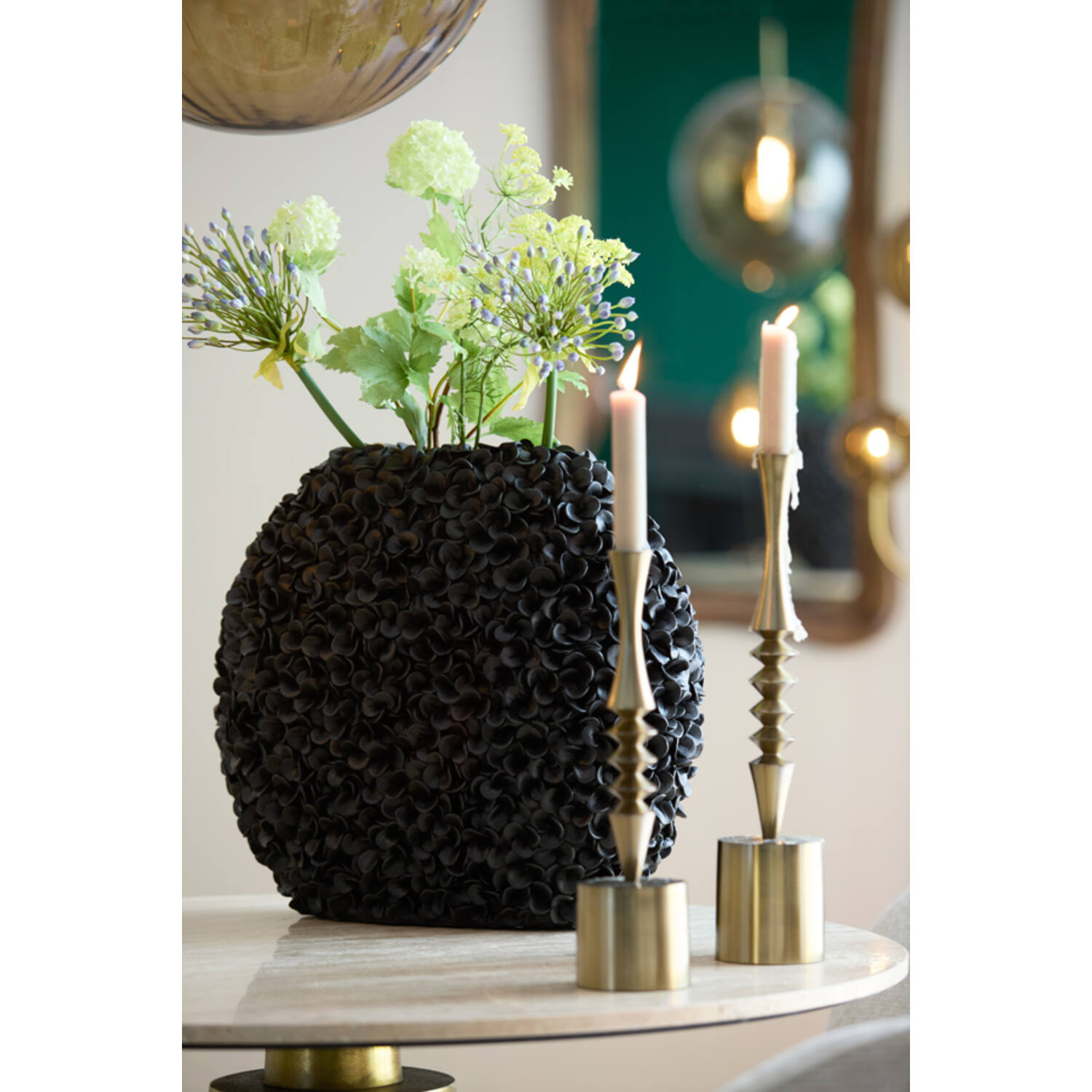 Vaas deco 52x23x46,5 cm PHYLIA mat zwart