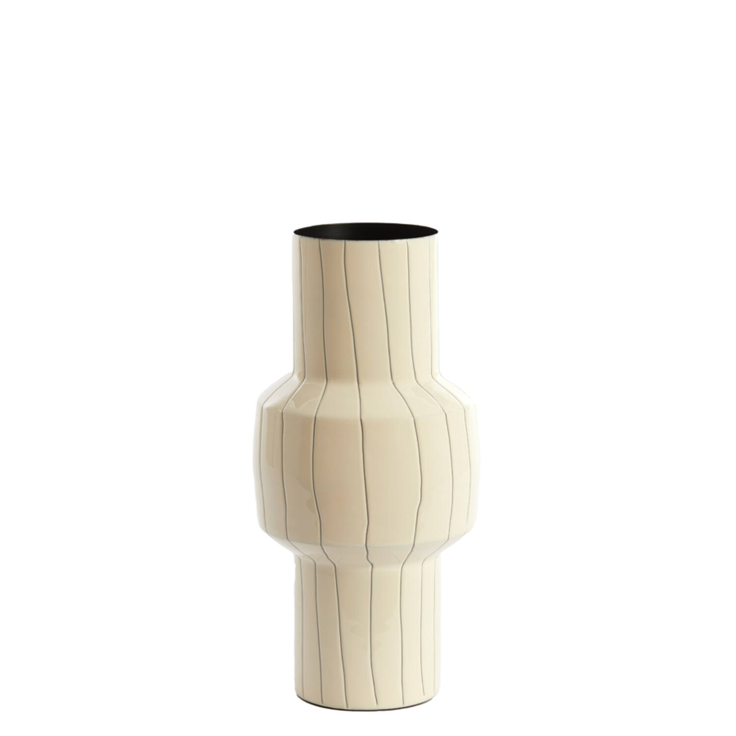 Vaas deco Ø16x33 cm SENUMA glanzend wit+zwart