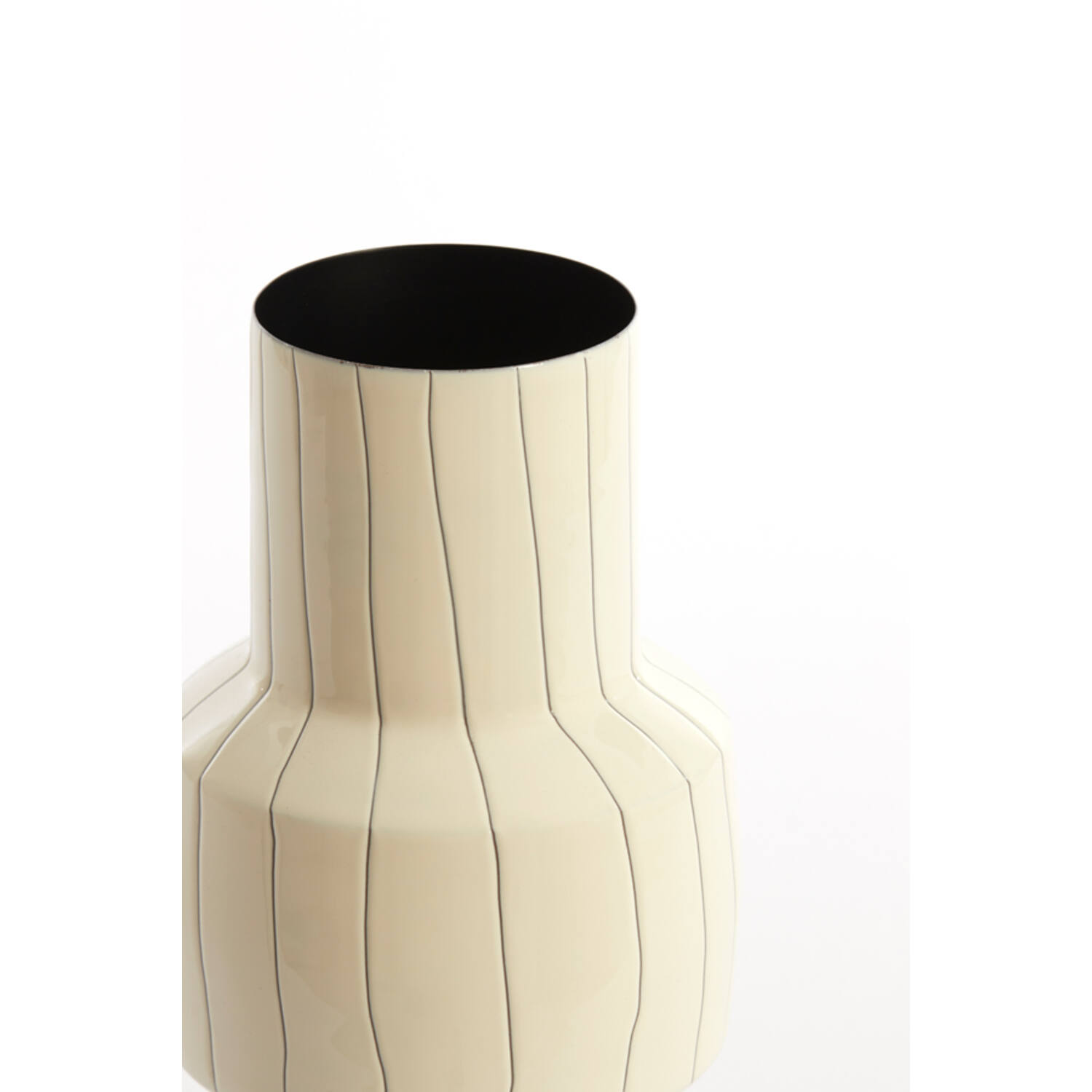 Vaas deco Ø16x33 cm SENUMA glanzend wit+zwart