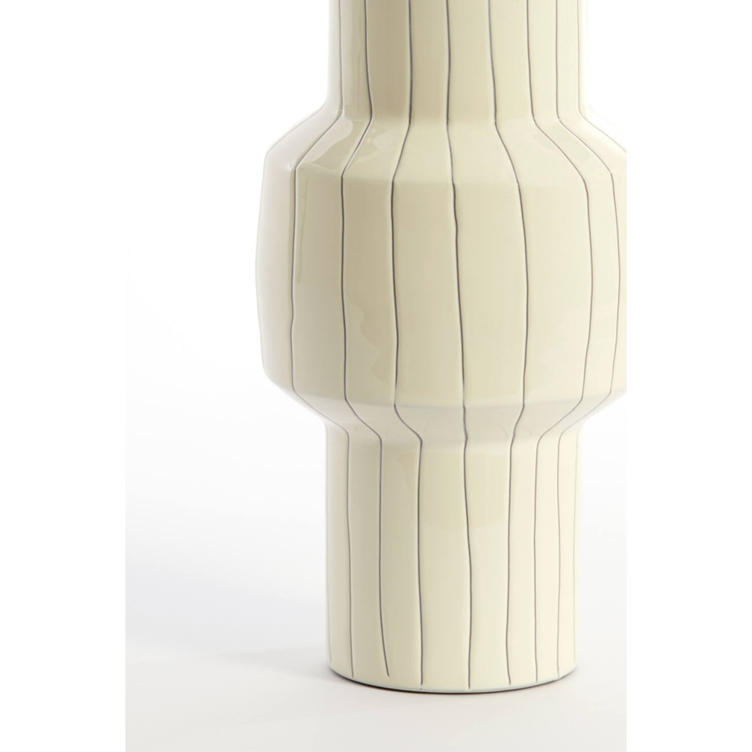 Vaas deco Ø16x33 cm SENUMA glanzend wit+zwart