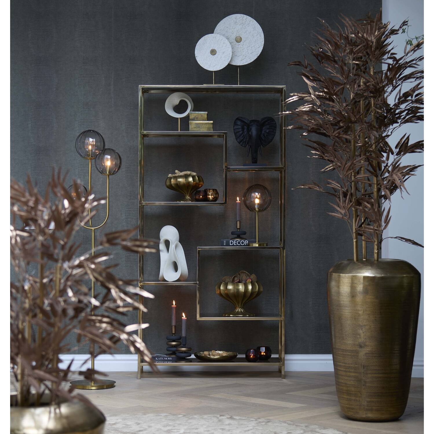 Vaas deco Ø53x89 cm LOUIE antiek brons