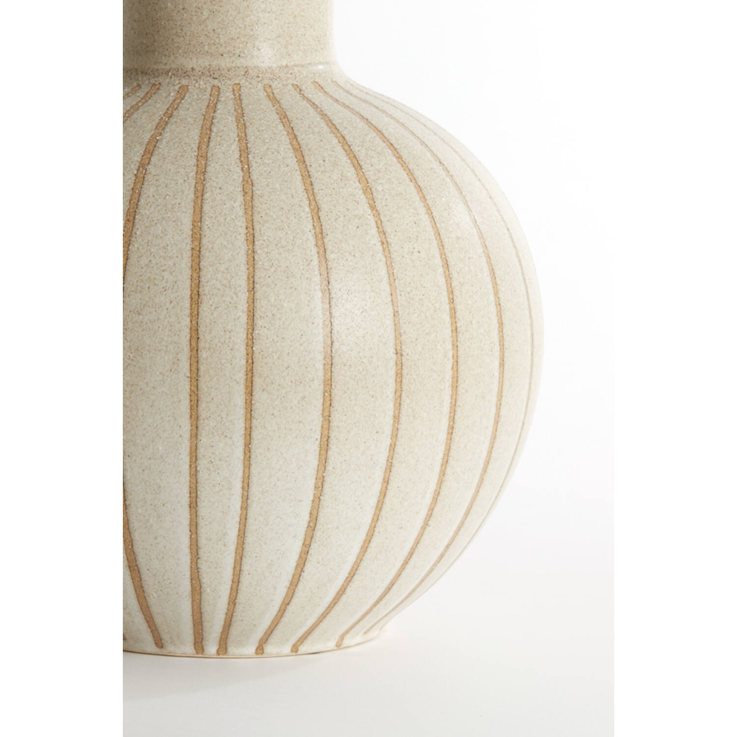 Vaas deco Ø34x52 cm ULLOA keramiek mat zand+bruin