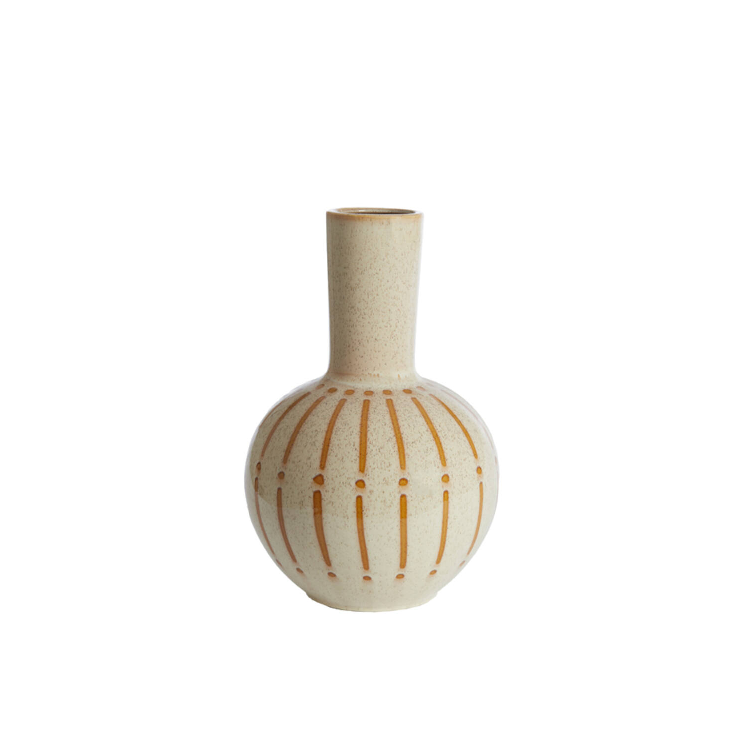 Vase deco Ø34x52 cm ULLOA ceramics shiny cream+brown