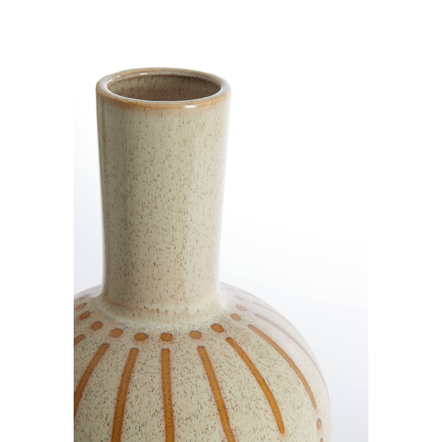 Vase deco Ø34x52 cm ULLOA ceramics shiny cream+brown