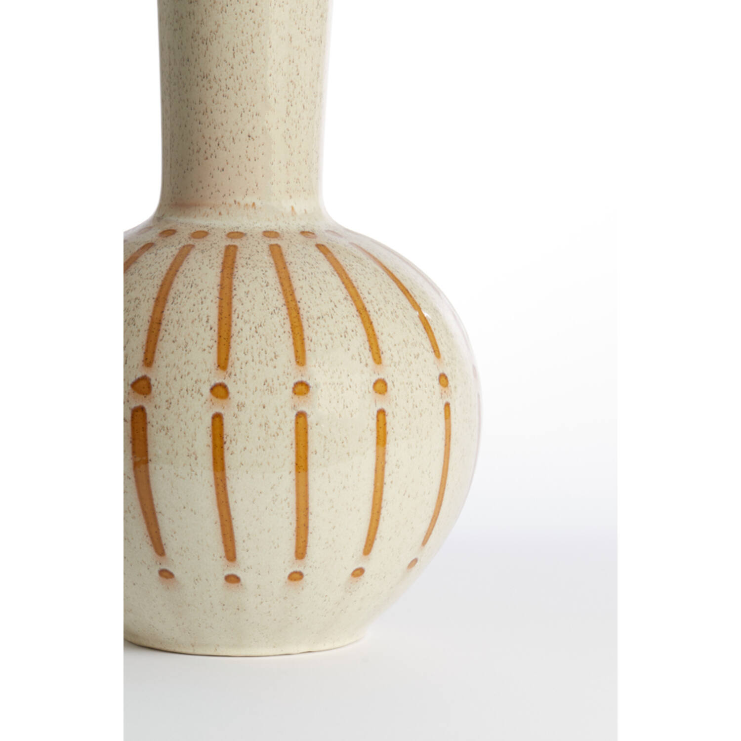 Vase deco Ø34x52 cm ULLOA ceramics shiny cream+brown