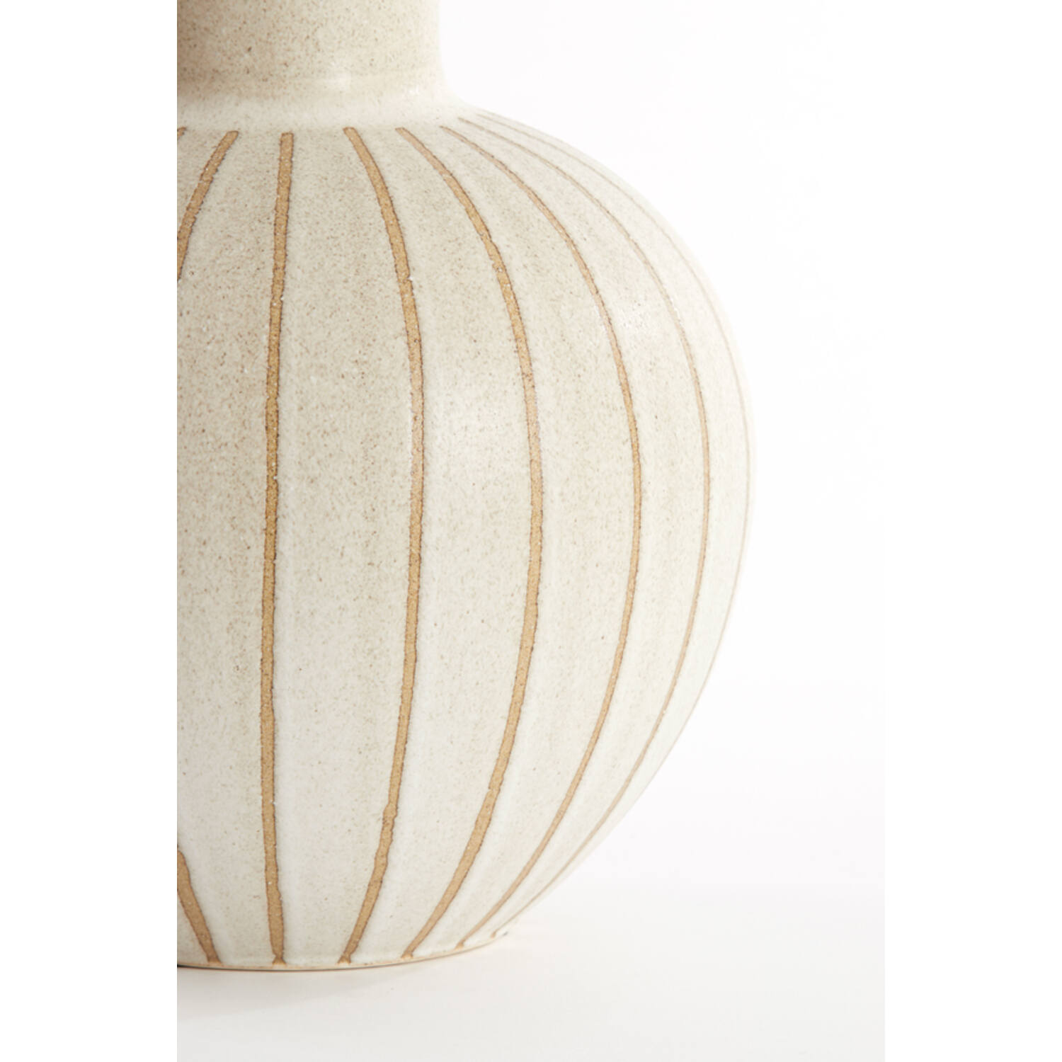 Vaas deco Ø28,5x42 cm ULLOA keramiek mat zand+bruin