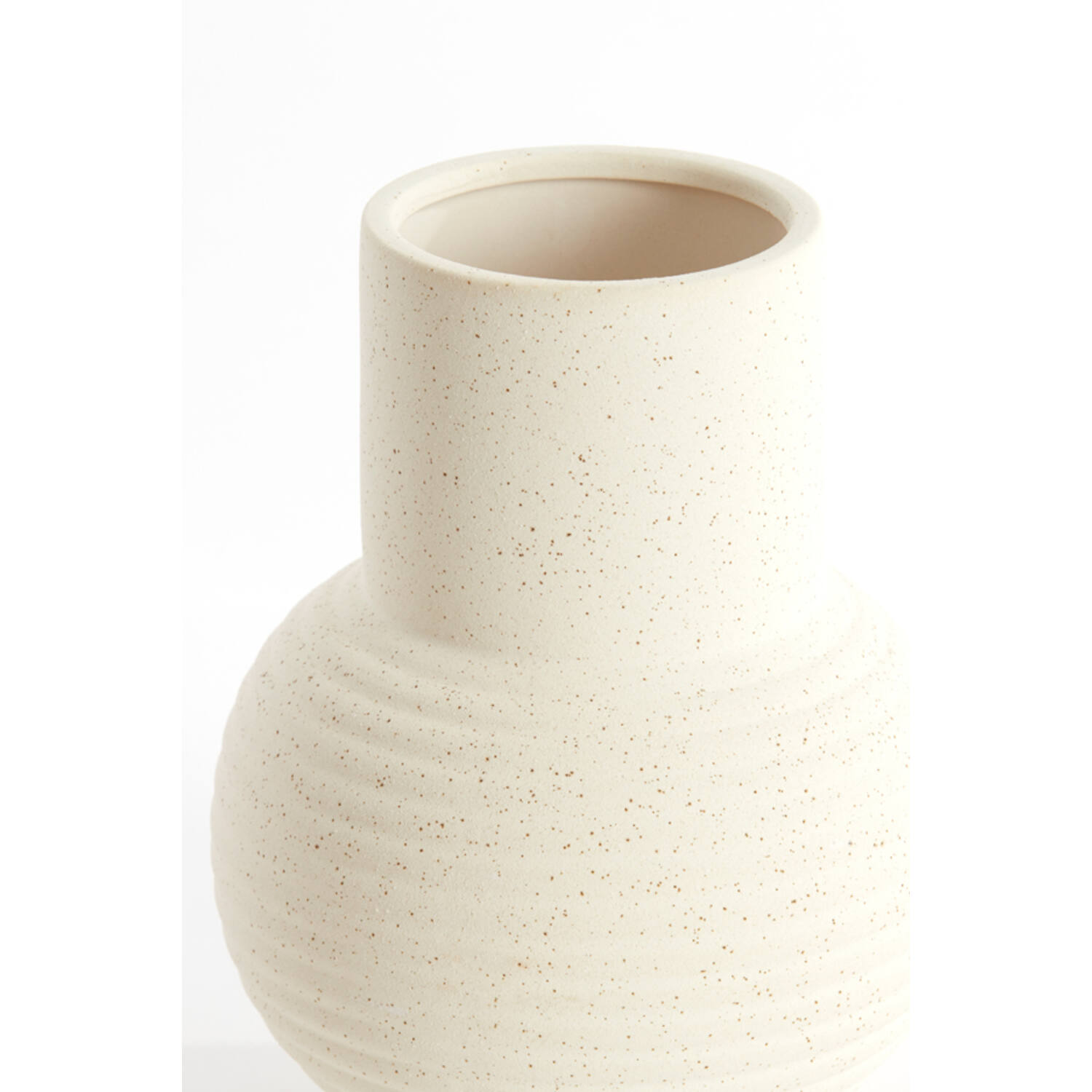Vaas deco Ø19x25 cm ULLOA keramiek mat crème