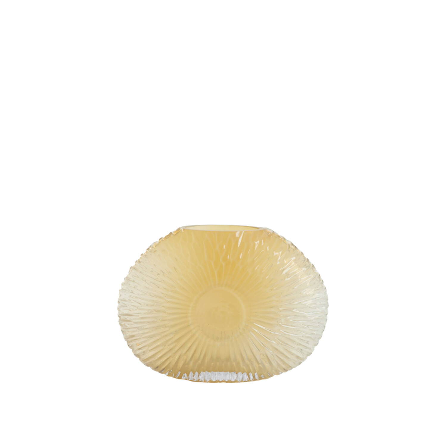 Vaas 32,5x10x24 cm CONCHA glas licht geel