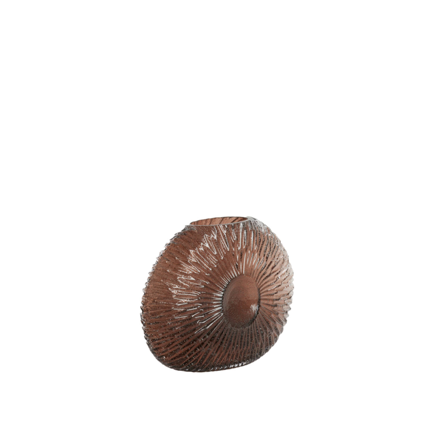 Vaas 32,5x10x24 cm CONCHA glas donker bruin