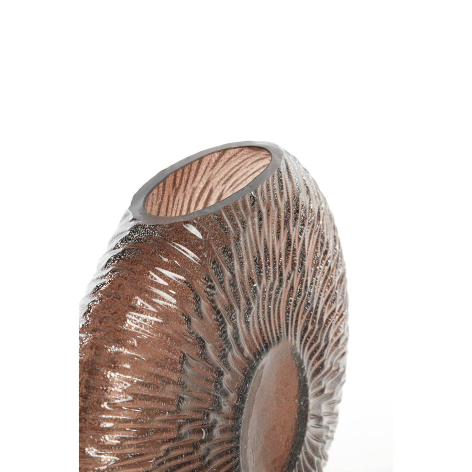 Vaas 32,5x10x24 cm CONCHA glas donker bruin