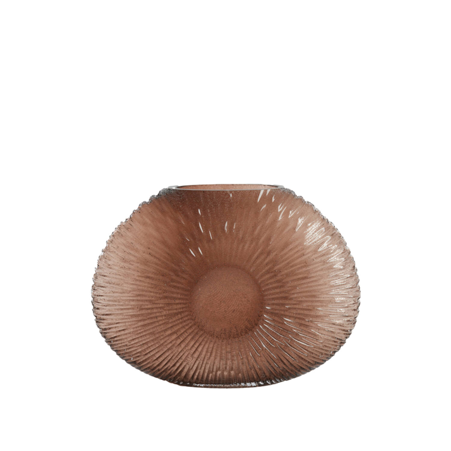 Vaas 40,5x11x30,5 cm CONCHA glas donker bruin