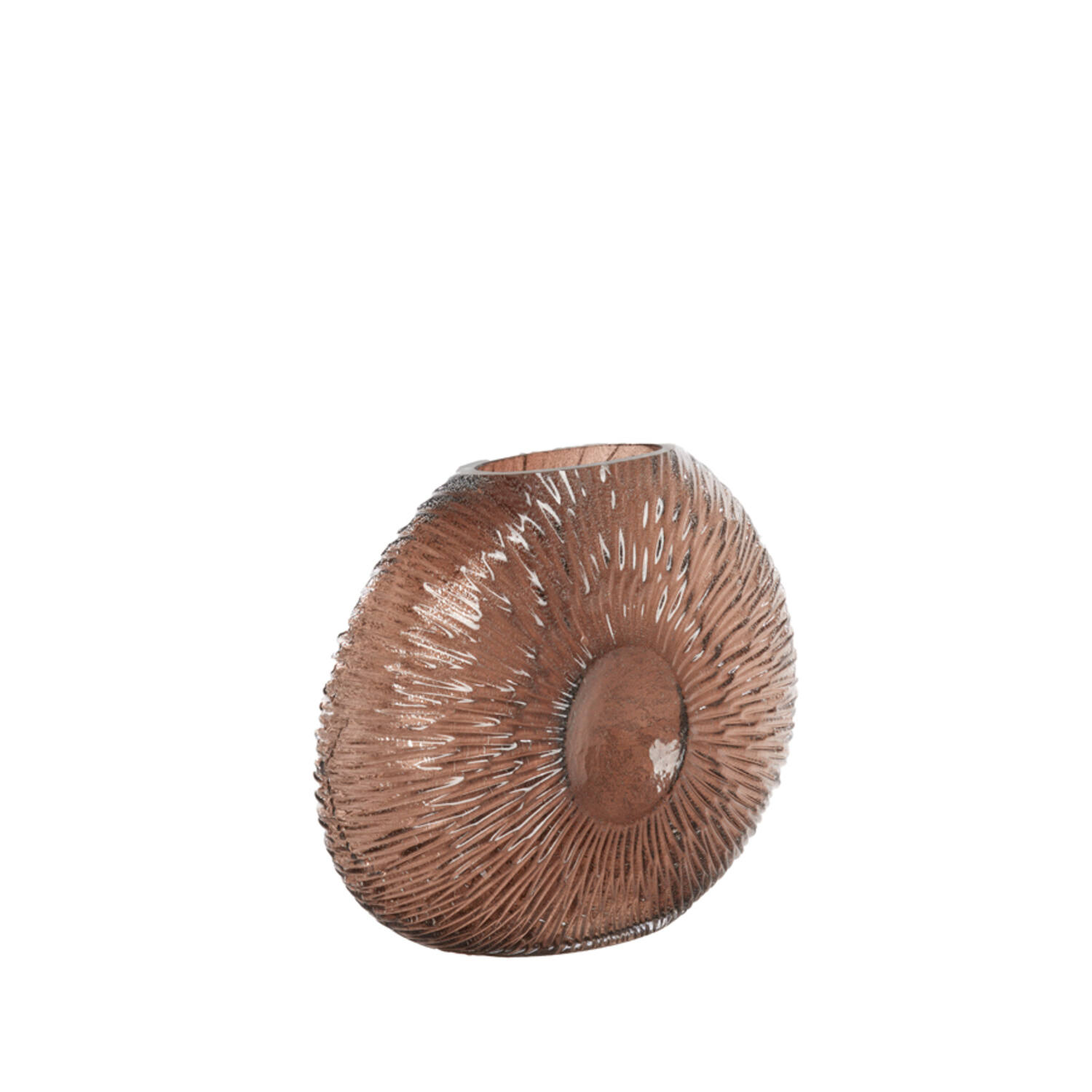 Vaas 40,5x11x30,5 cm CONCHA glas donker bruin