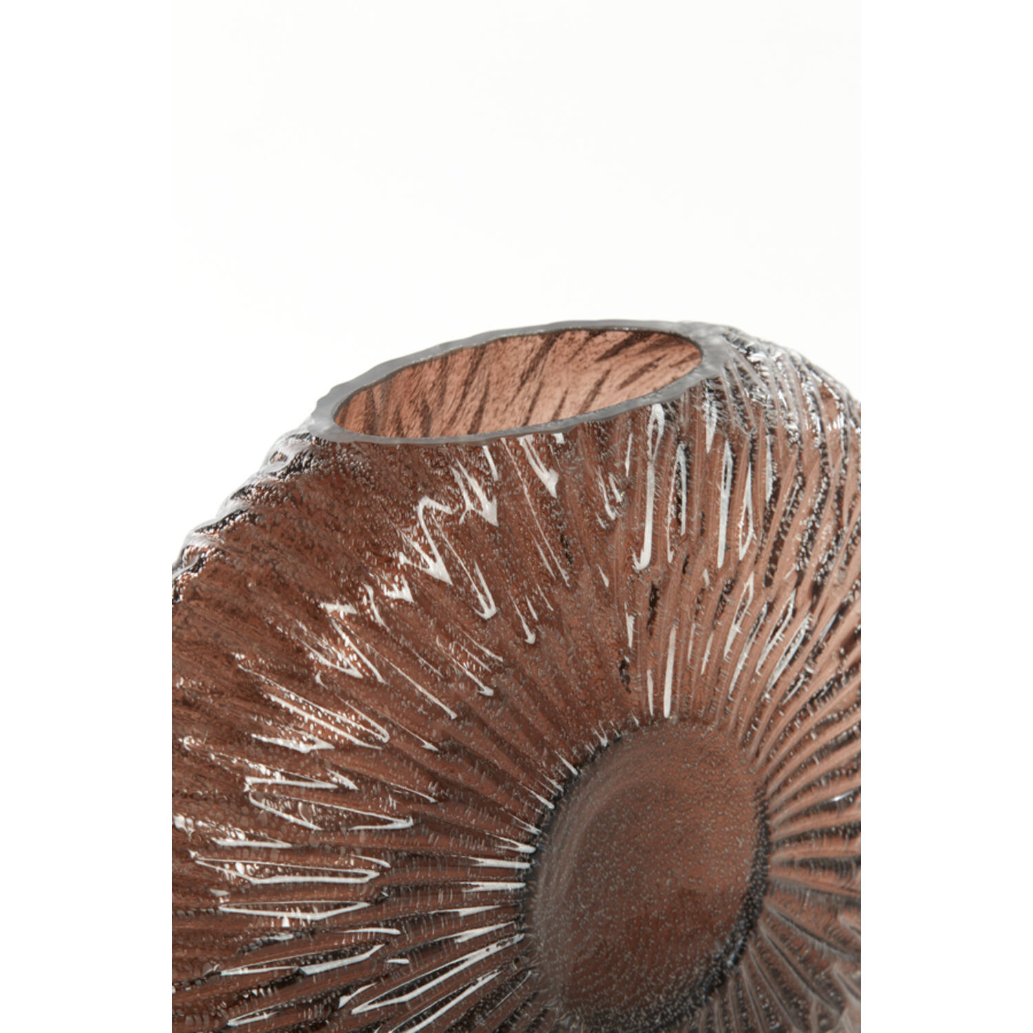 Vaas 40,5x11x30,5 cm CONCHA glas donker bruin
