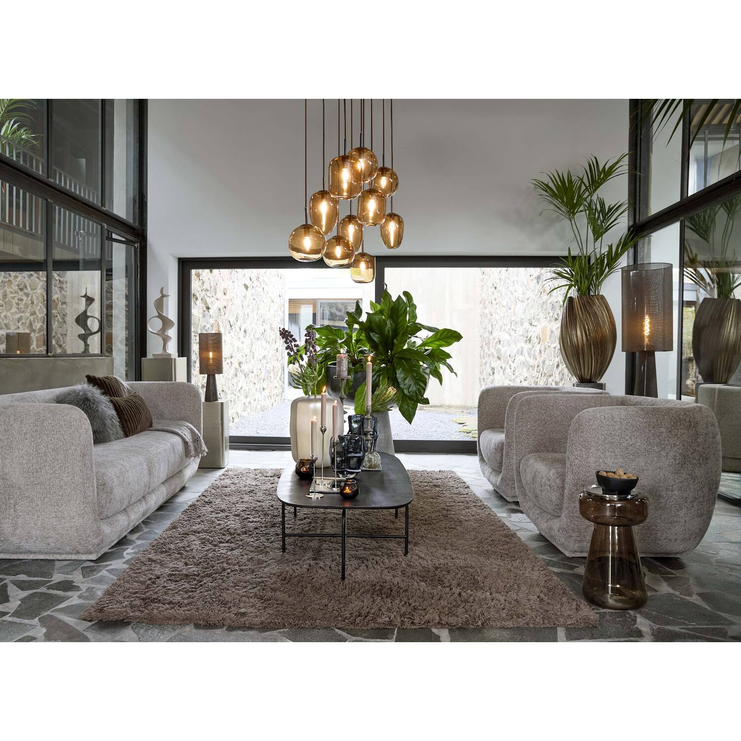Vaas deco Ø52x81 cm YATUNG antiek brons