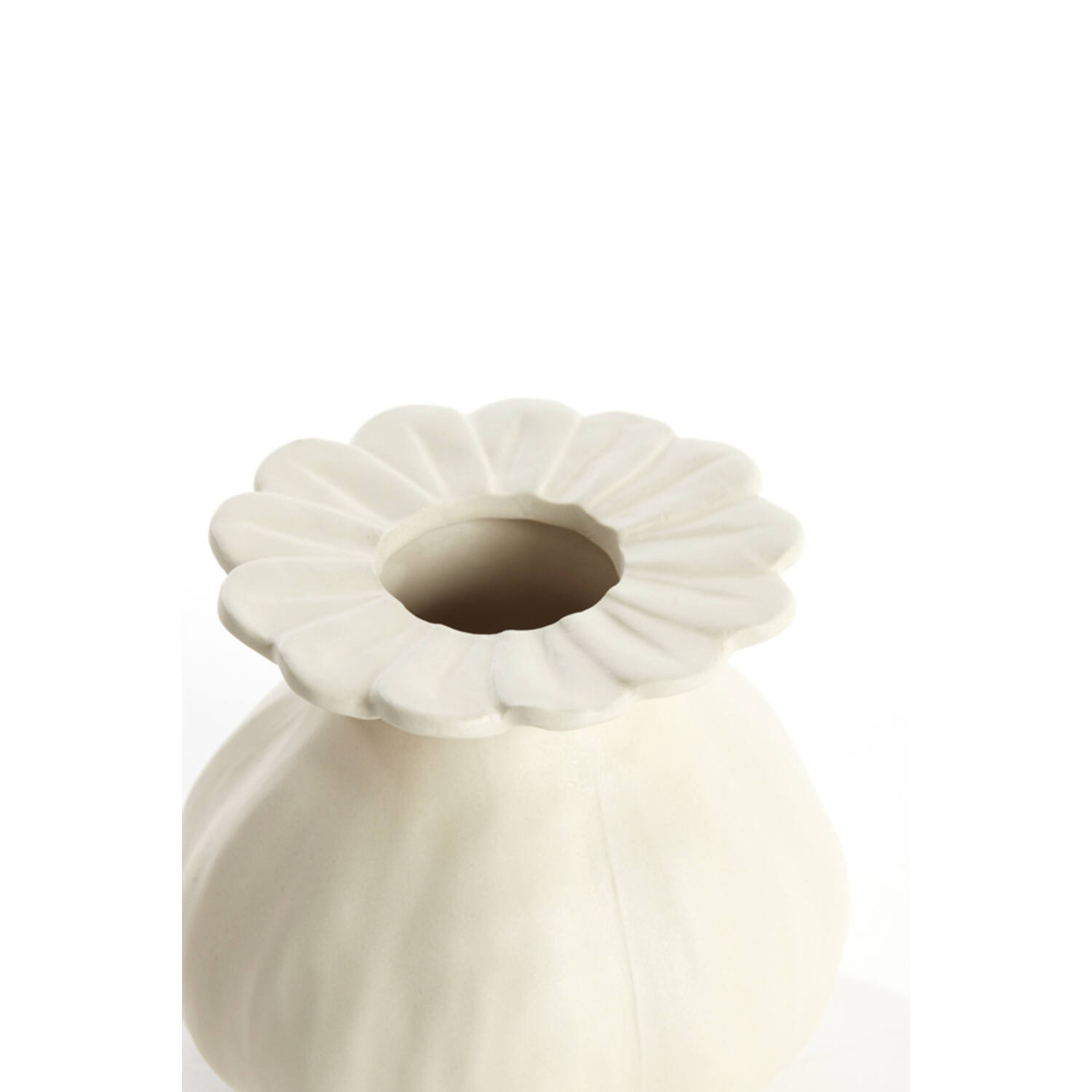 Vaas deco Ø14x13 cm REWA keramiek crème