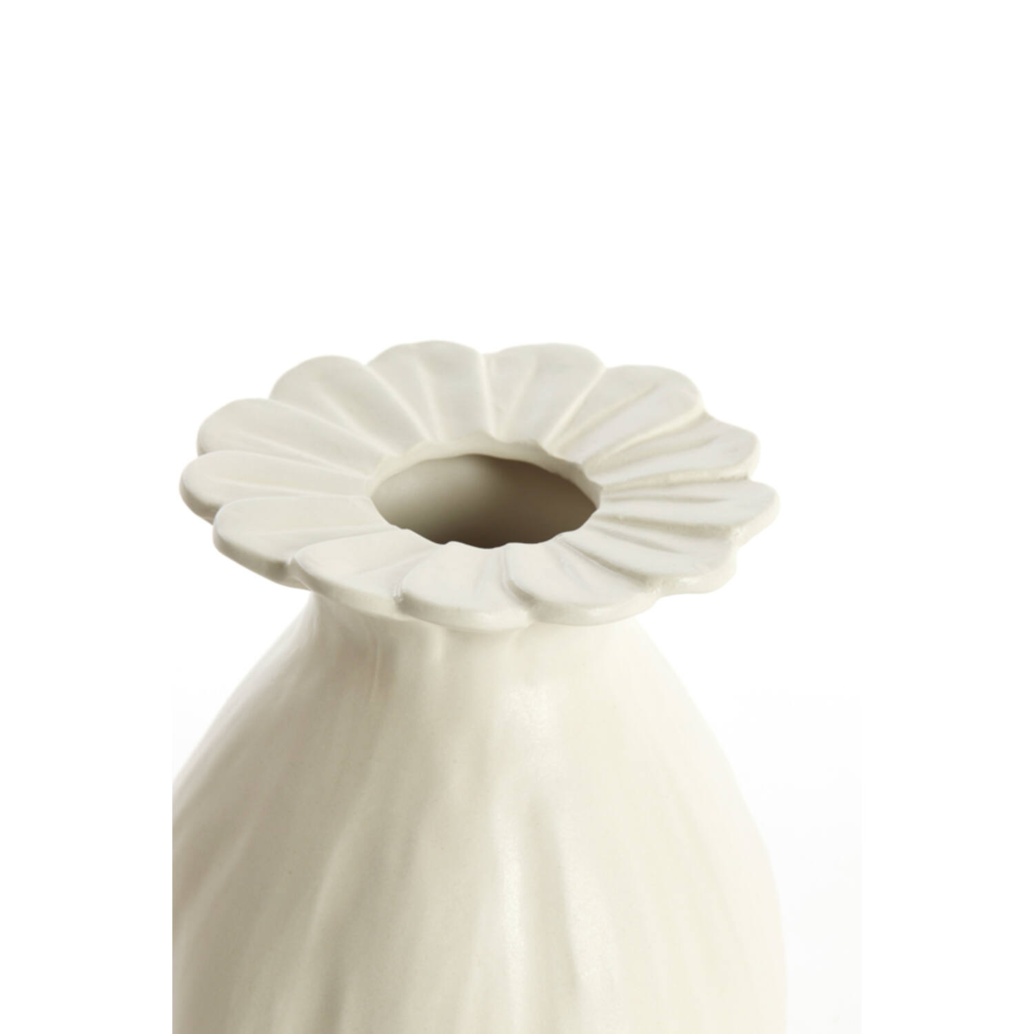 Vaas deco Ø16x19 cm REWA keramiek crème
