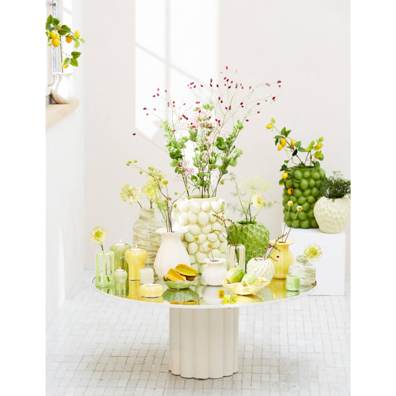 Vaas deco Ø16x19 cm REWA keramiek crème