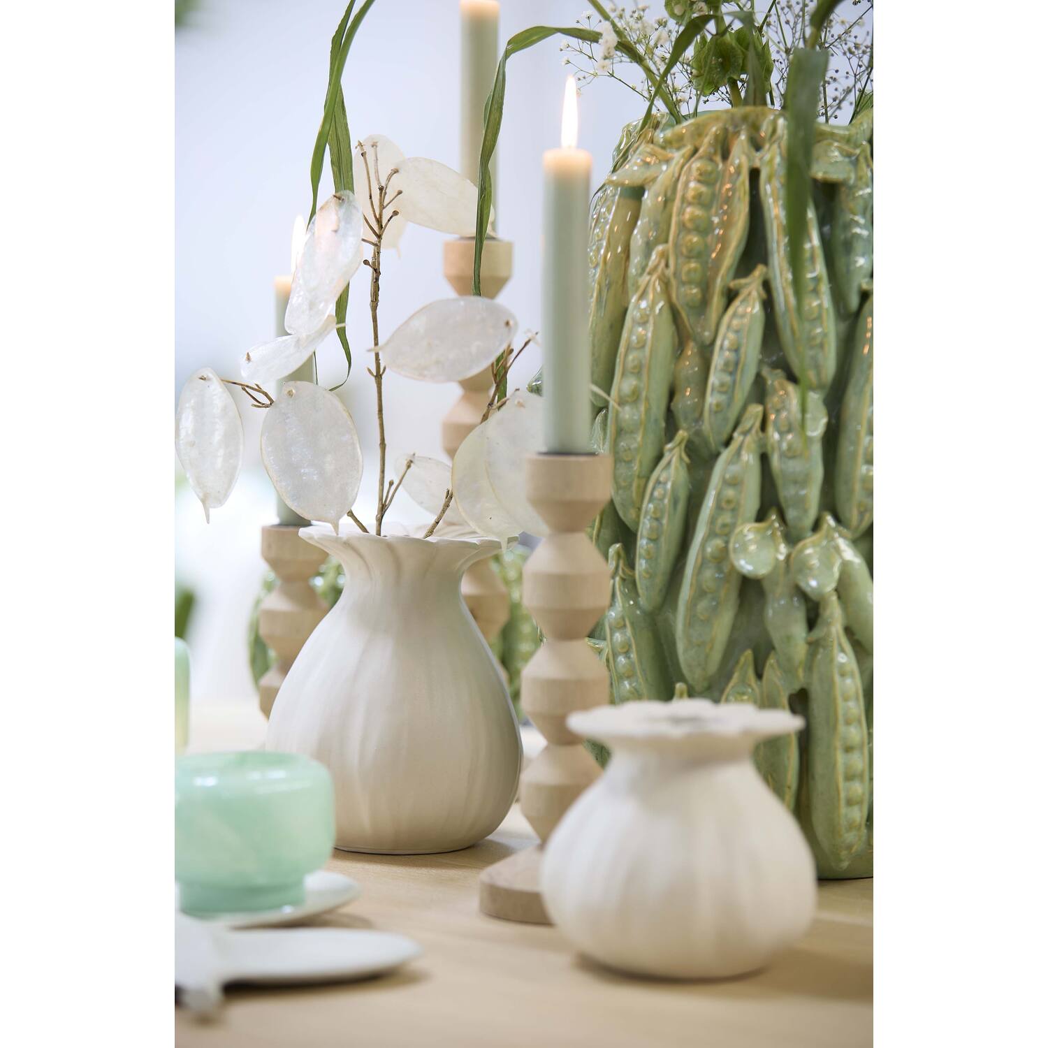 Vaas deco Ø16x19 cm REWA keramiek crème