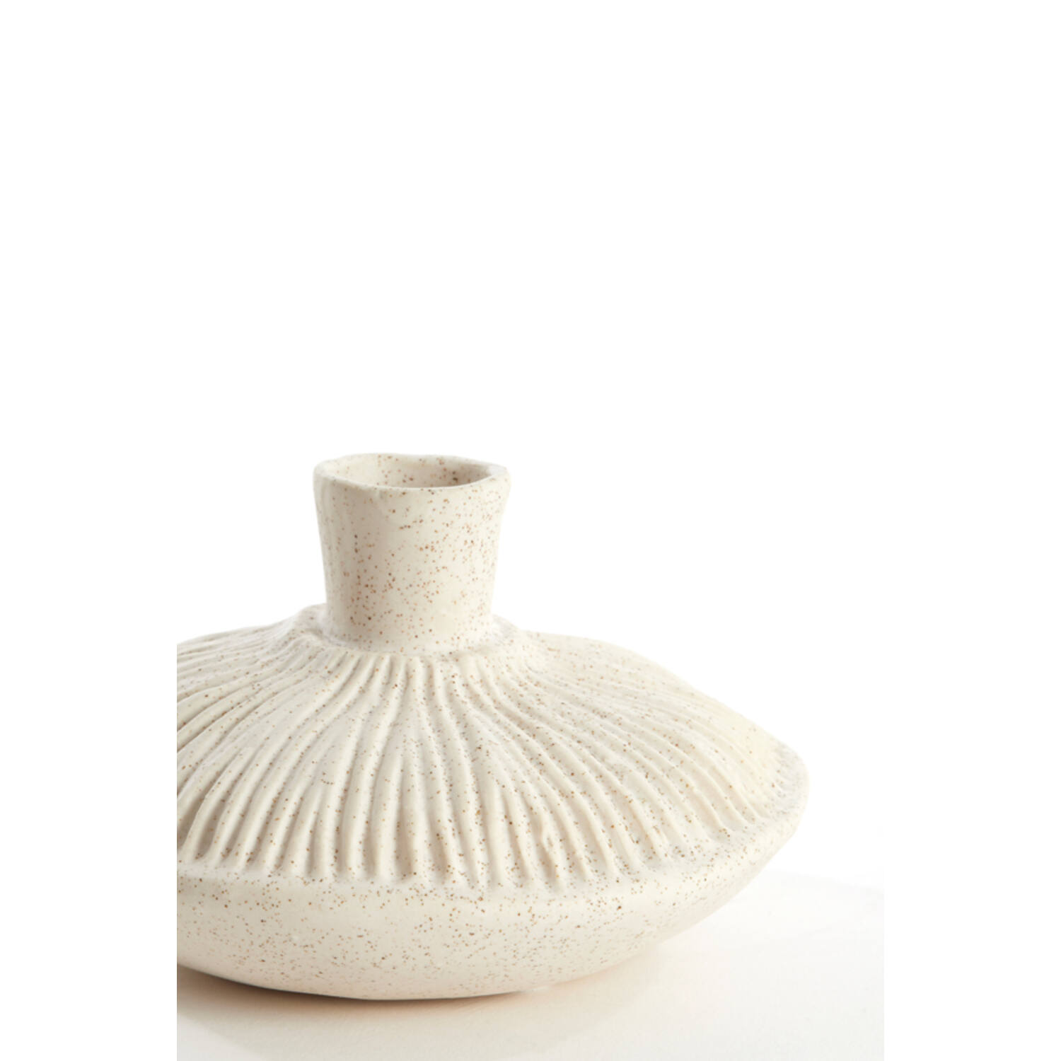 Vaas deco Ø15x9 cm NEIRA keramiek crème