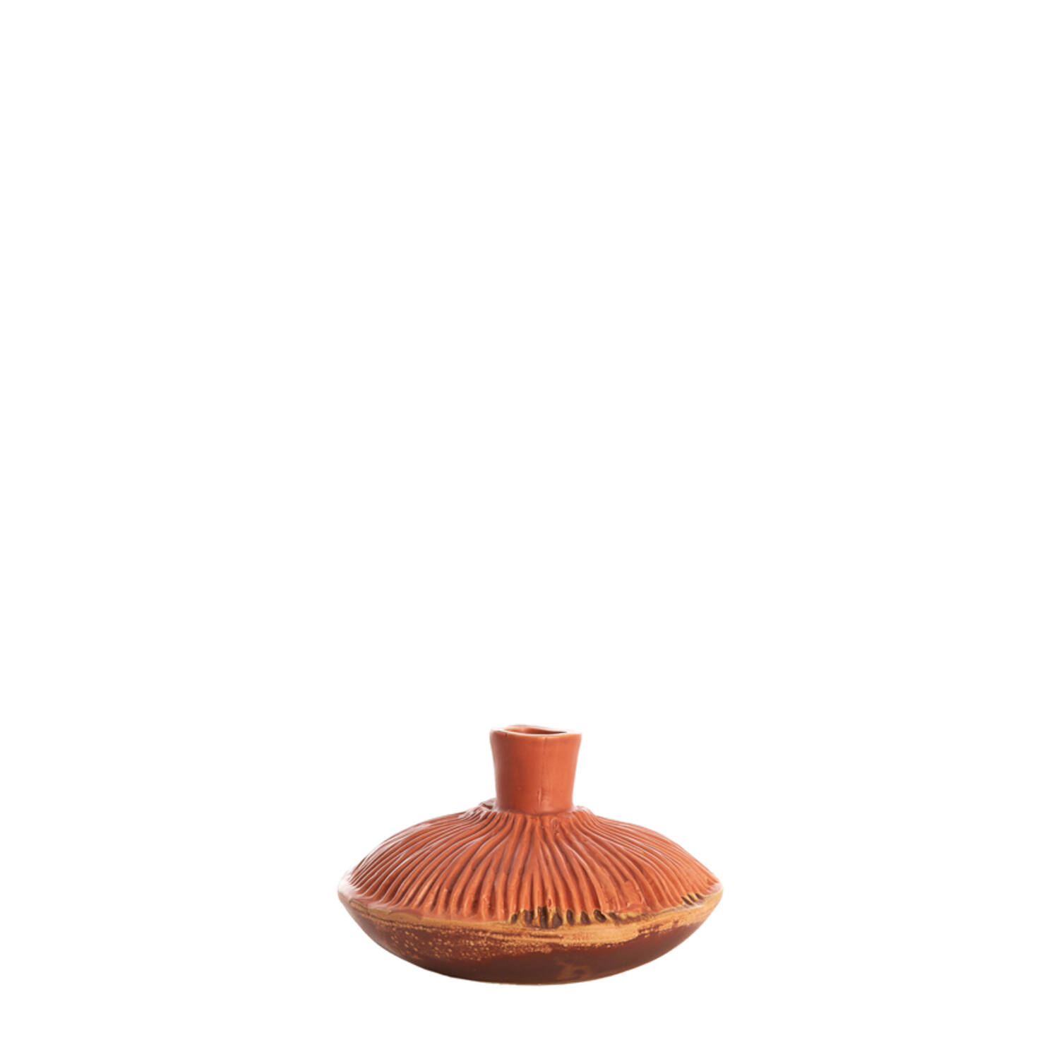 Vase deco Ø15x9 cm NEIRA ceramics brown-orange
