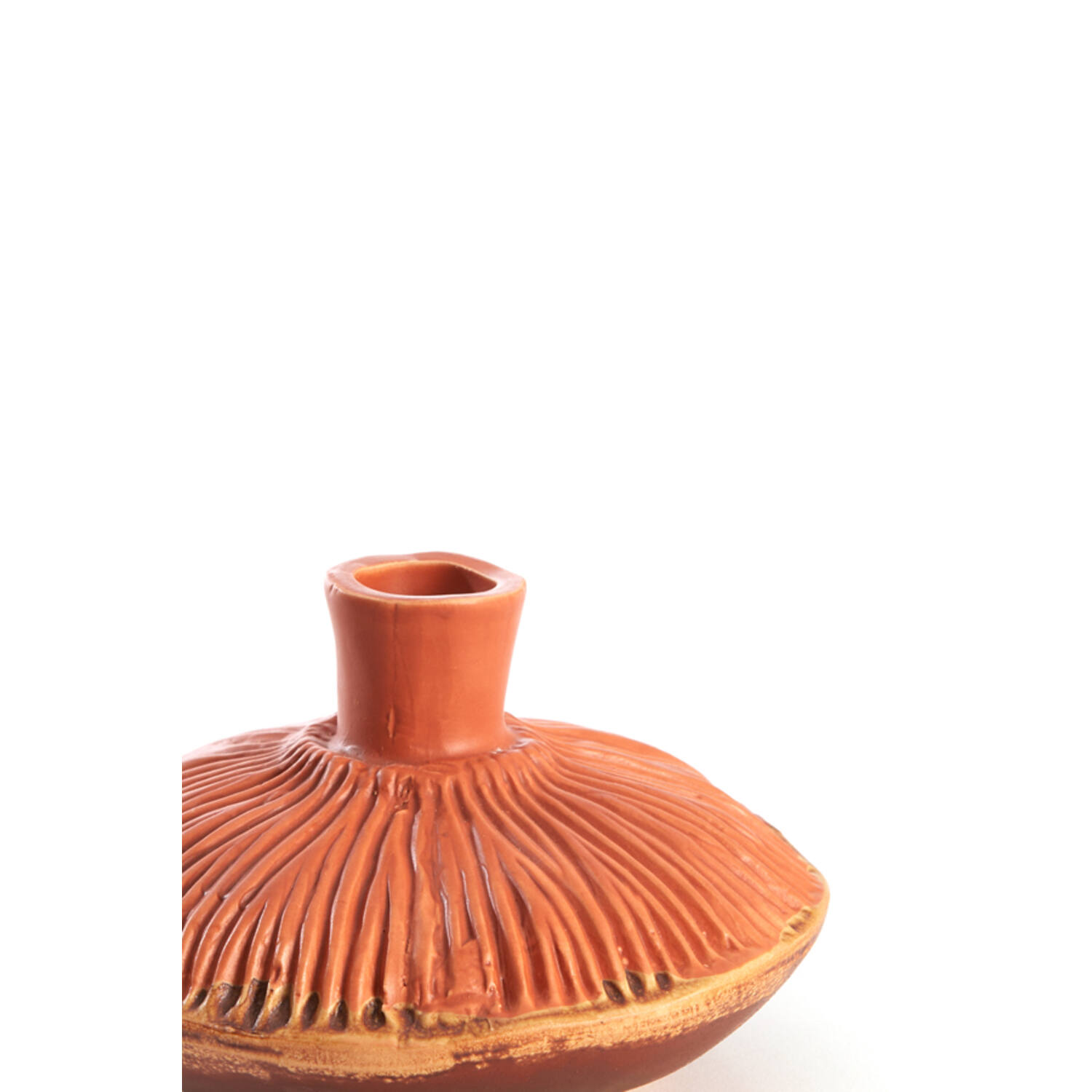 Vase deco Ø15x9 cm NEIRA ceramics brown-orange