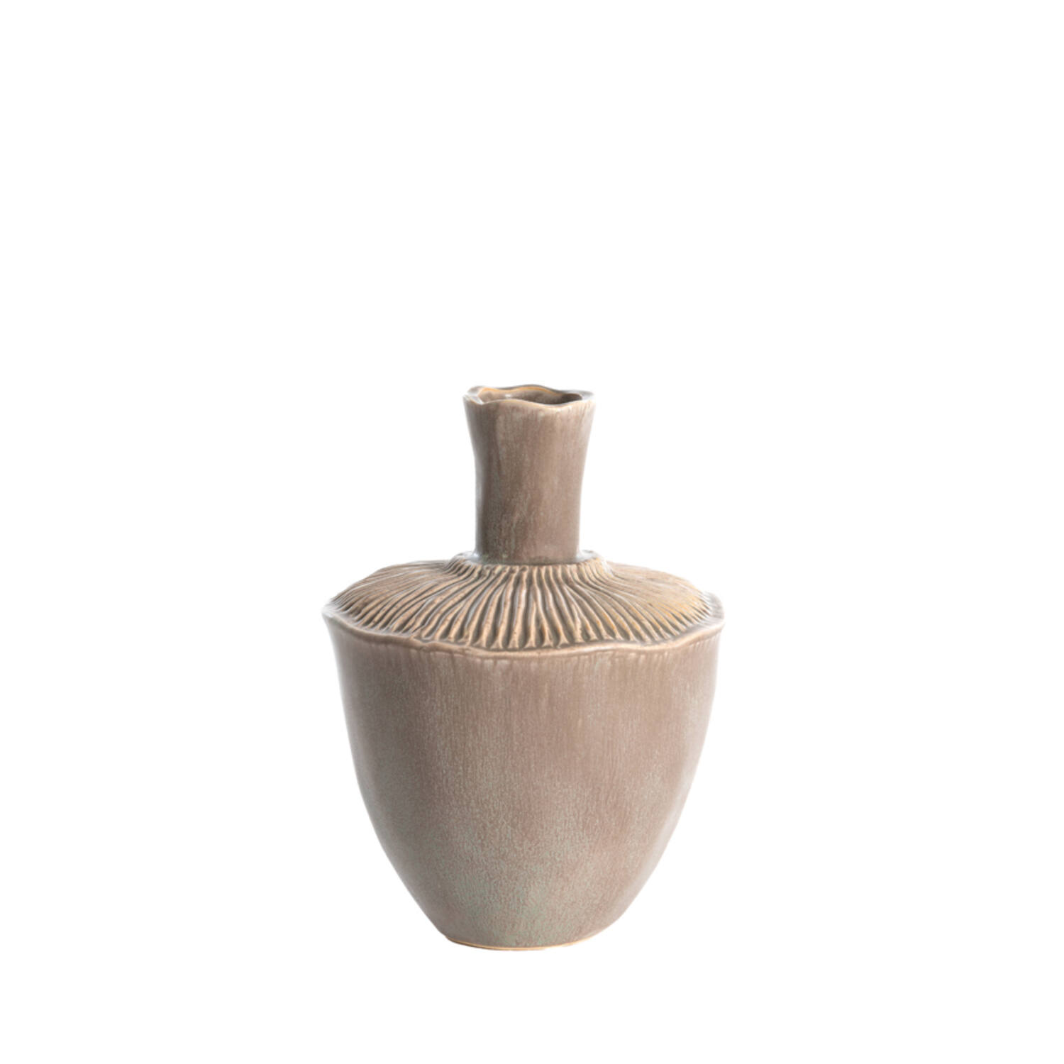 Vase deco Ø16x22 cm NEIRA ceramics matt brown-grey
