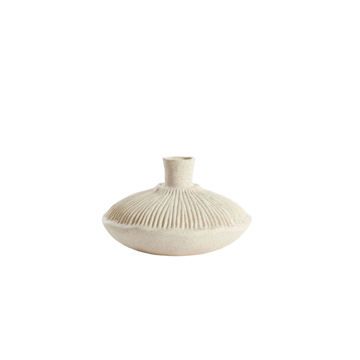 Vaas deco Ø19x11 cm NEIRA keramiek crème