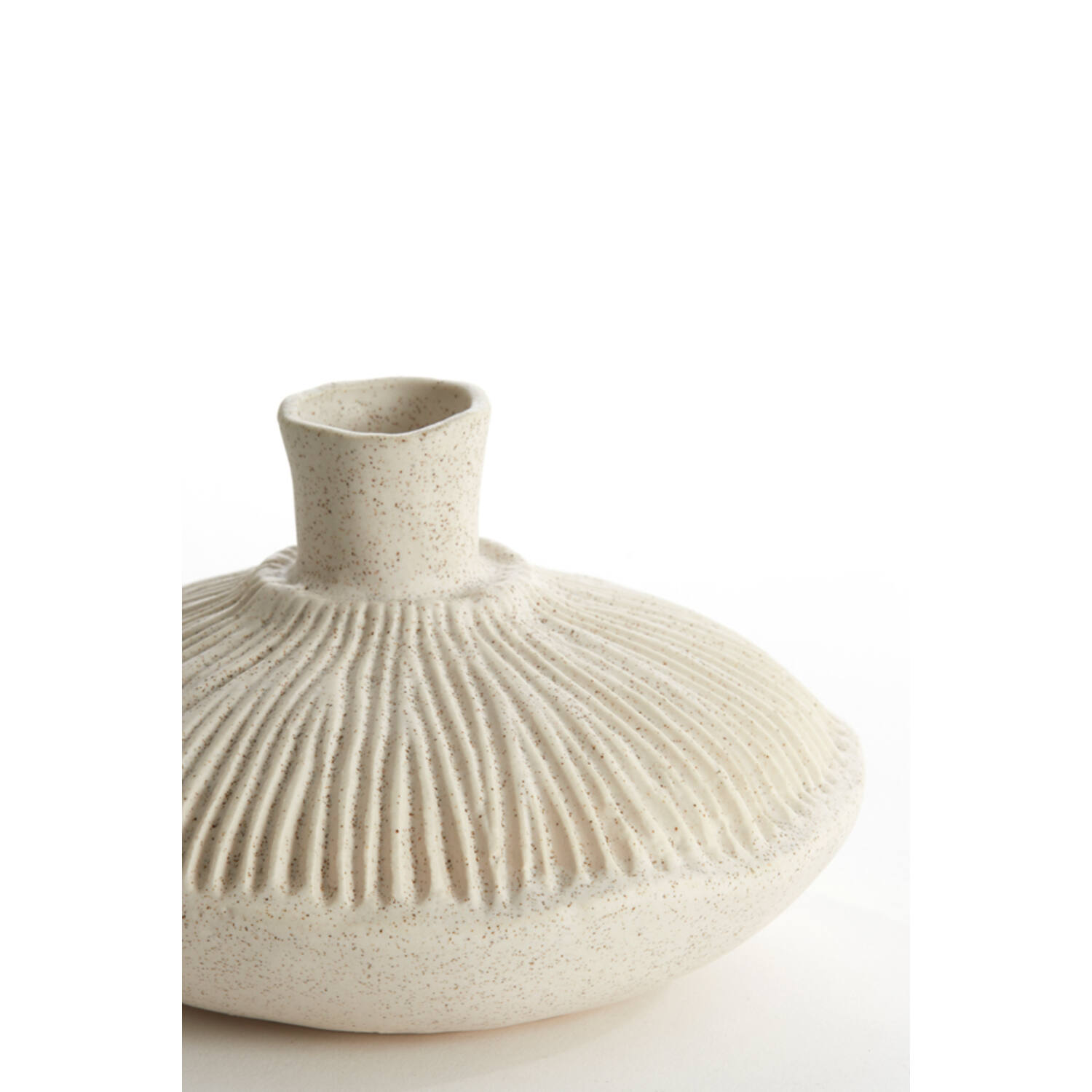 Vaas deco Ø19x11 cm NEIRA keramiek crème