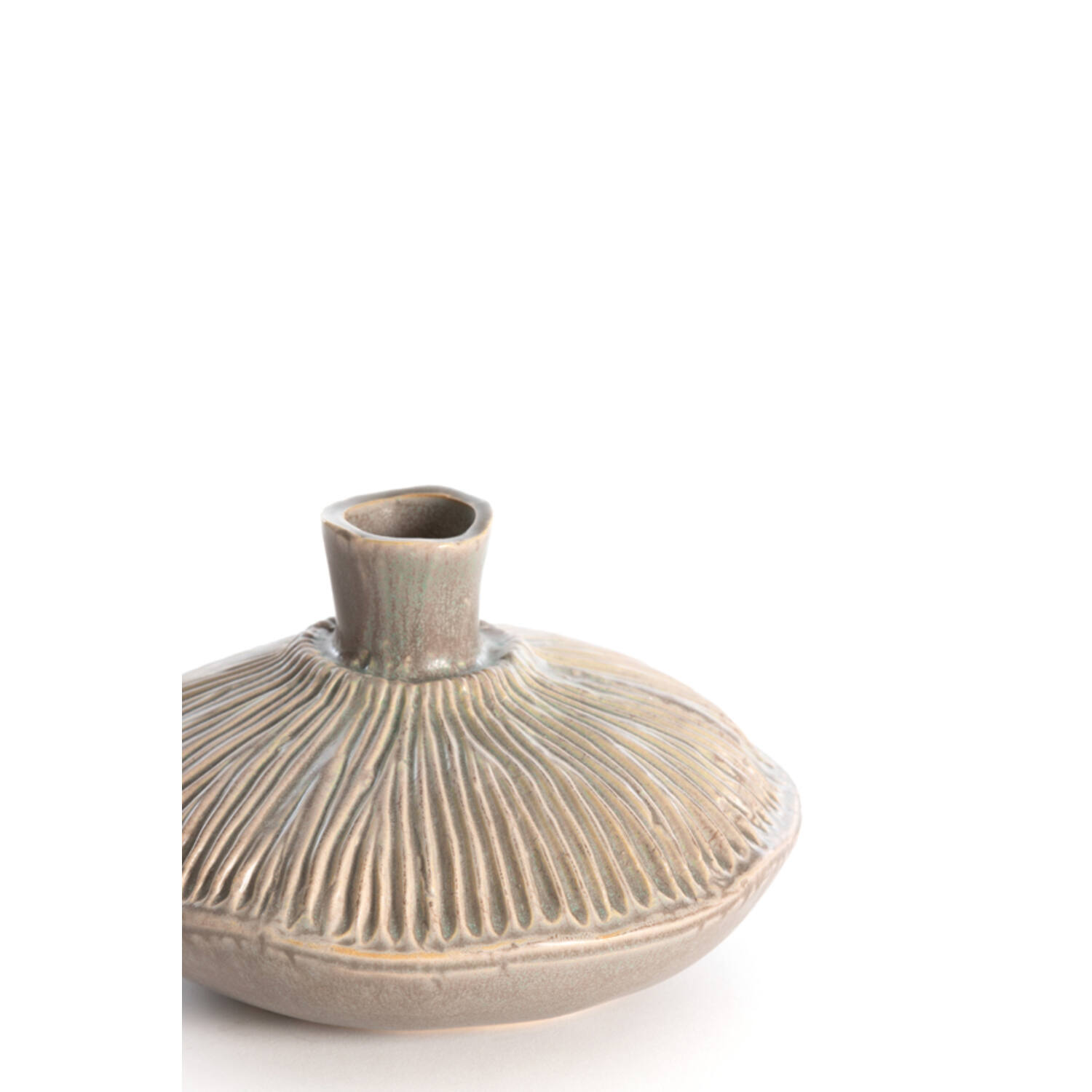 Vasija adorno Ø19x11 cm NEIRA cerámica marrón-gris mate