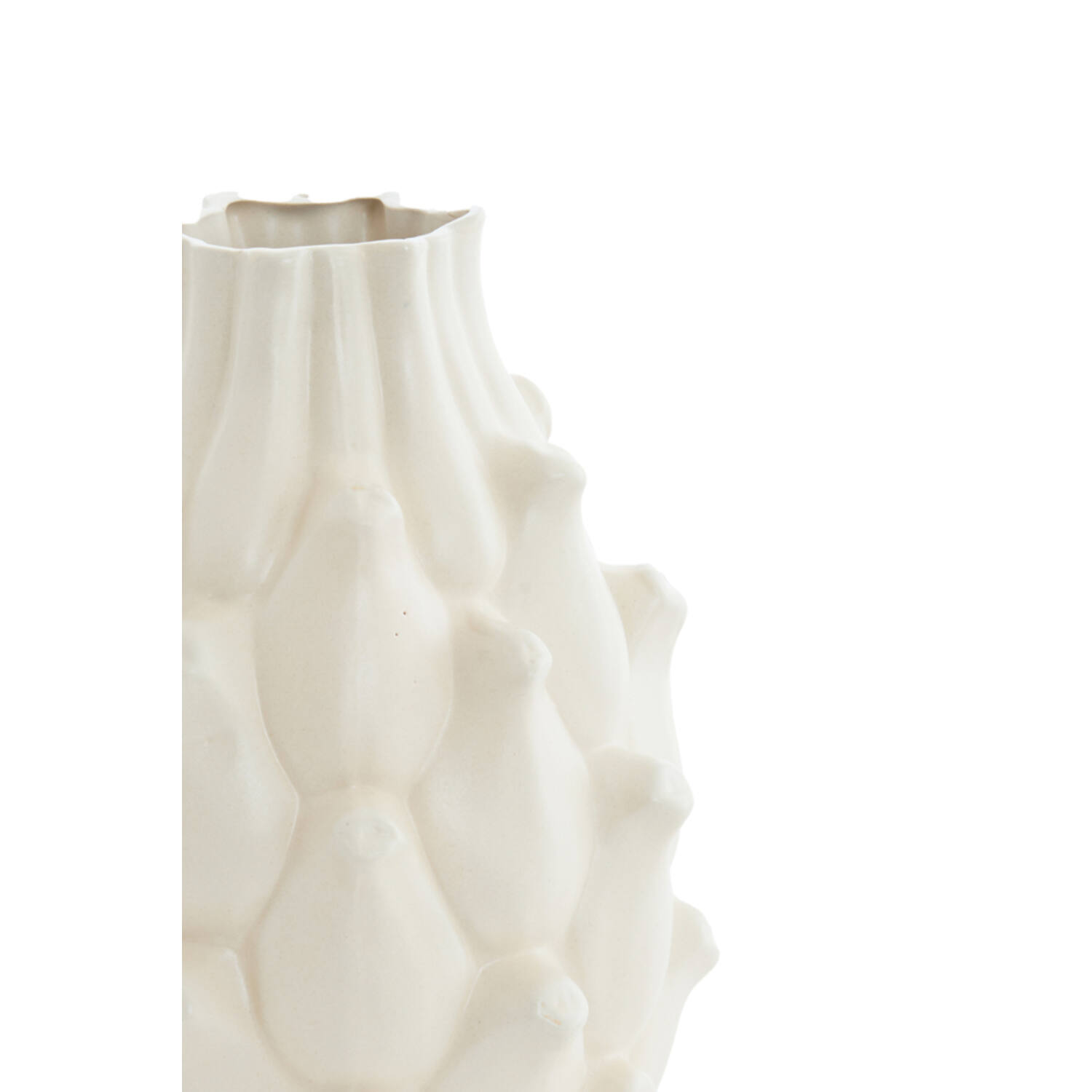Vaas deco Ø12x16,5 cm TAYA keramiek crème