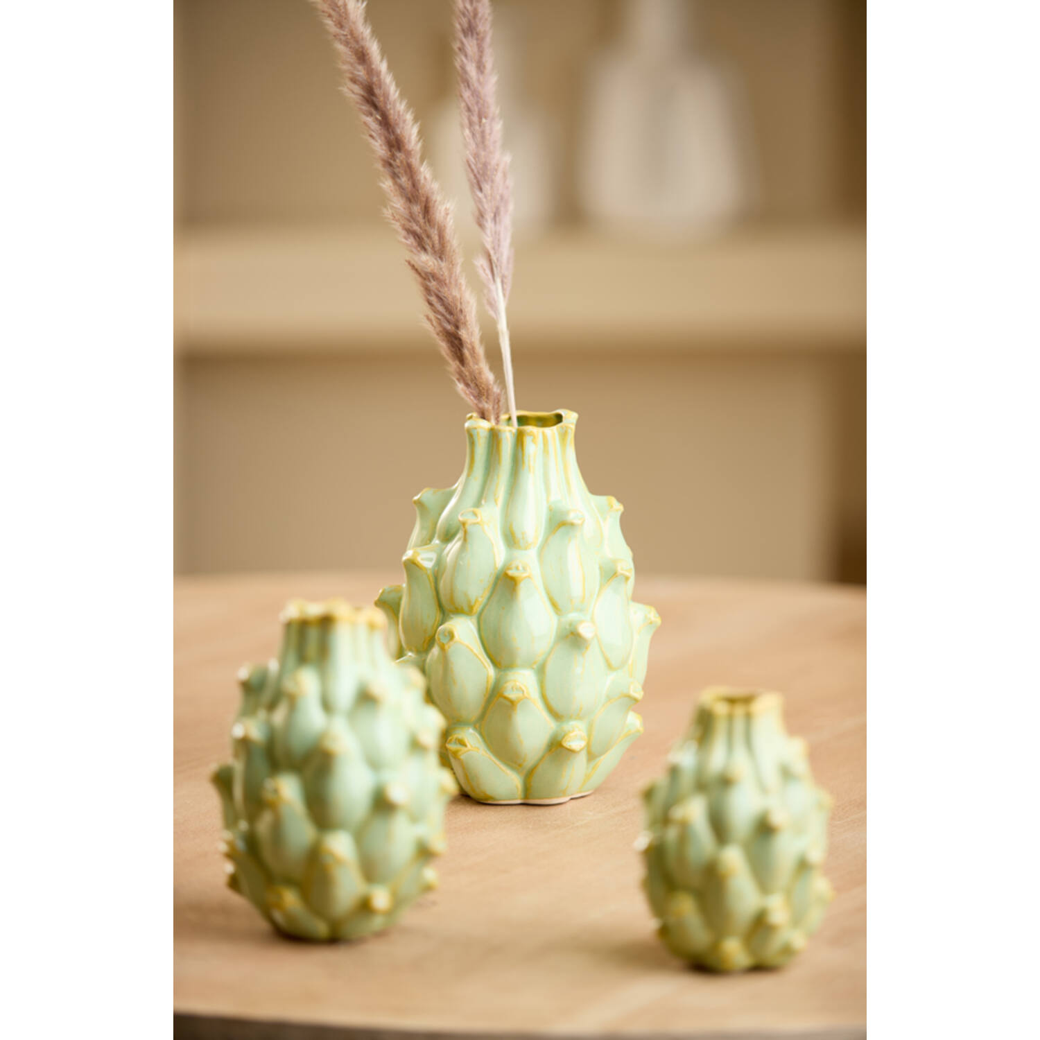 Vase deco Ø15x20,5 cm TAYA ceramics yellow-green