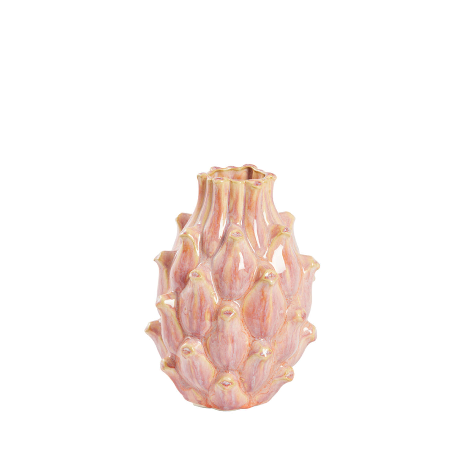 Vaas deco Ø15x20,5 cm TAYA keramiek roze