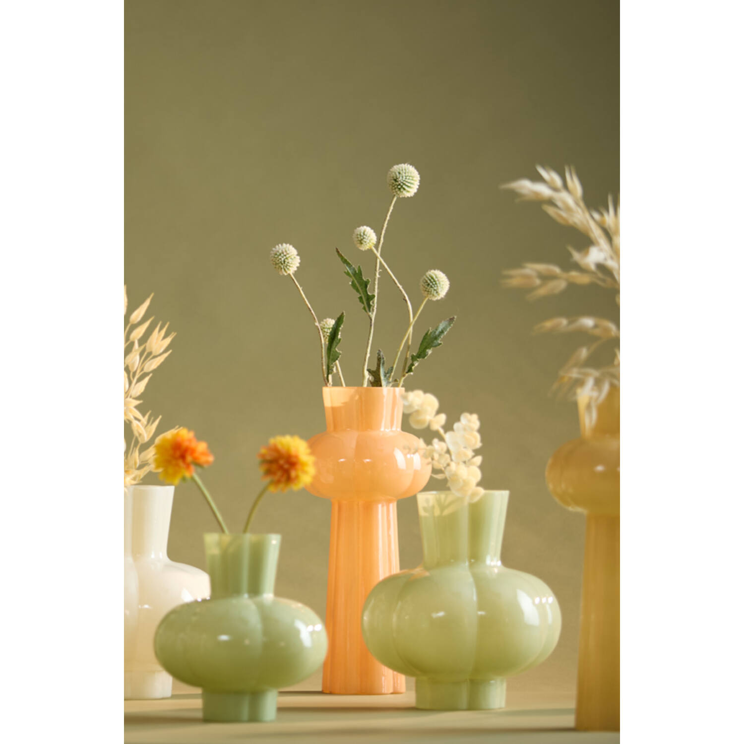 Vase Ø22,5x24 cm KORTOSI glass mint green