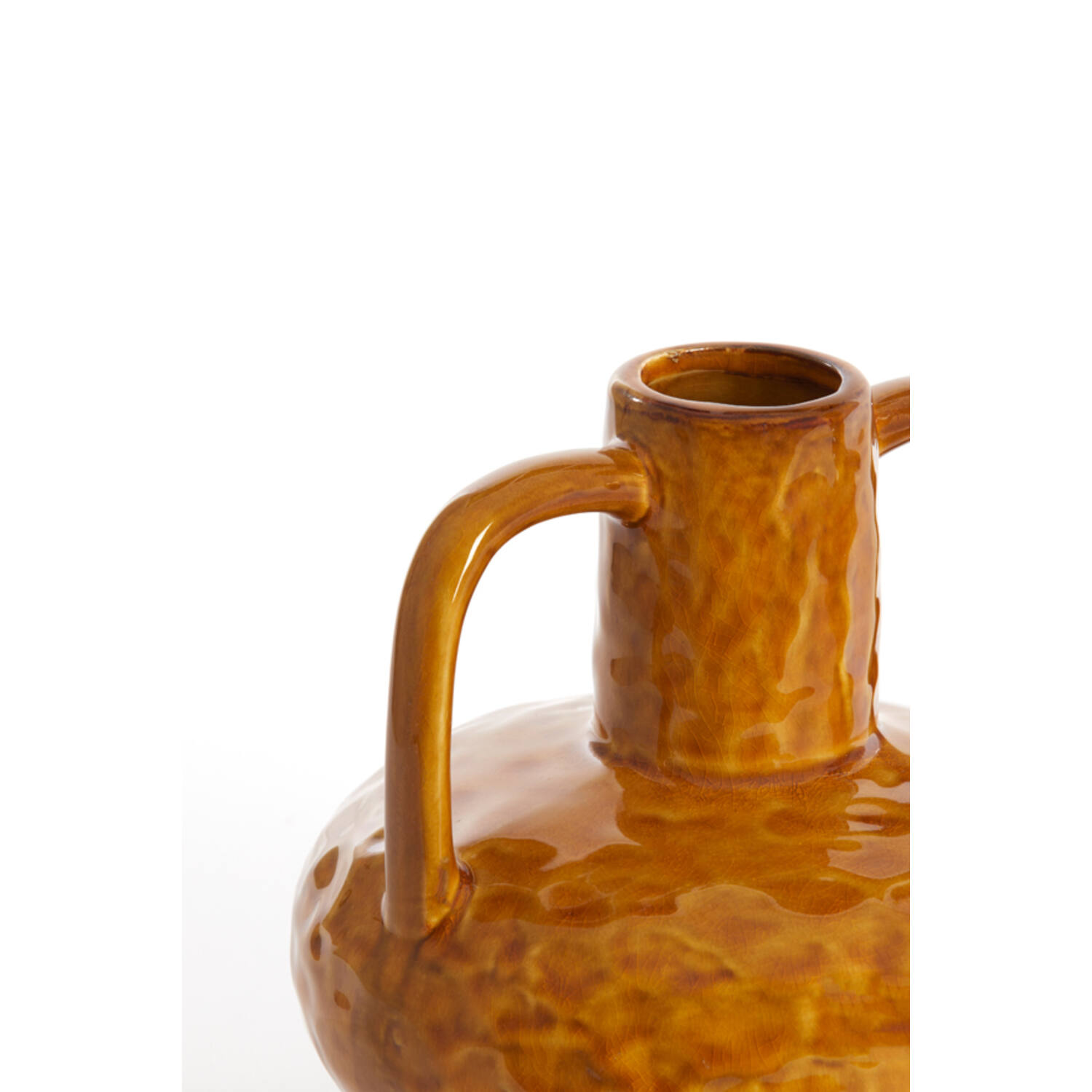 Vase deco Ø19,5x20 cm ZIRO ceramics shiny ocher yellow