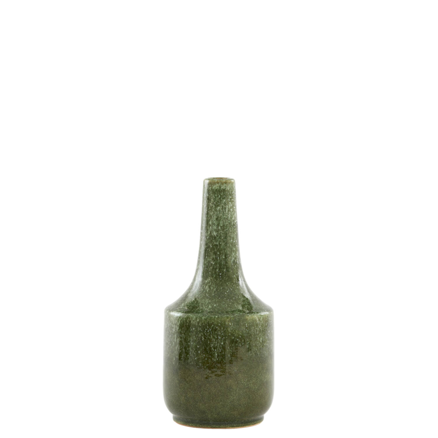 Vase deco Ø13x28,5 cm TEZU ceramics shiny dark green