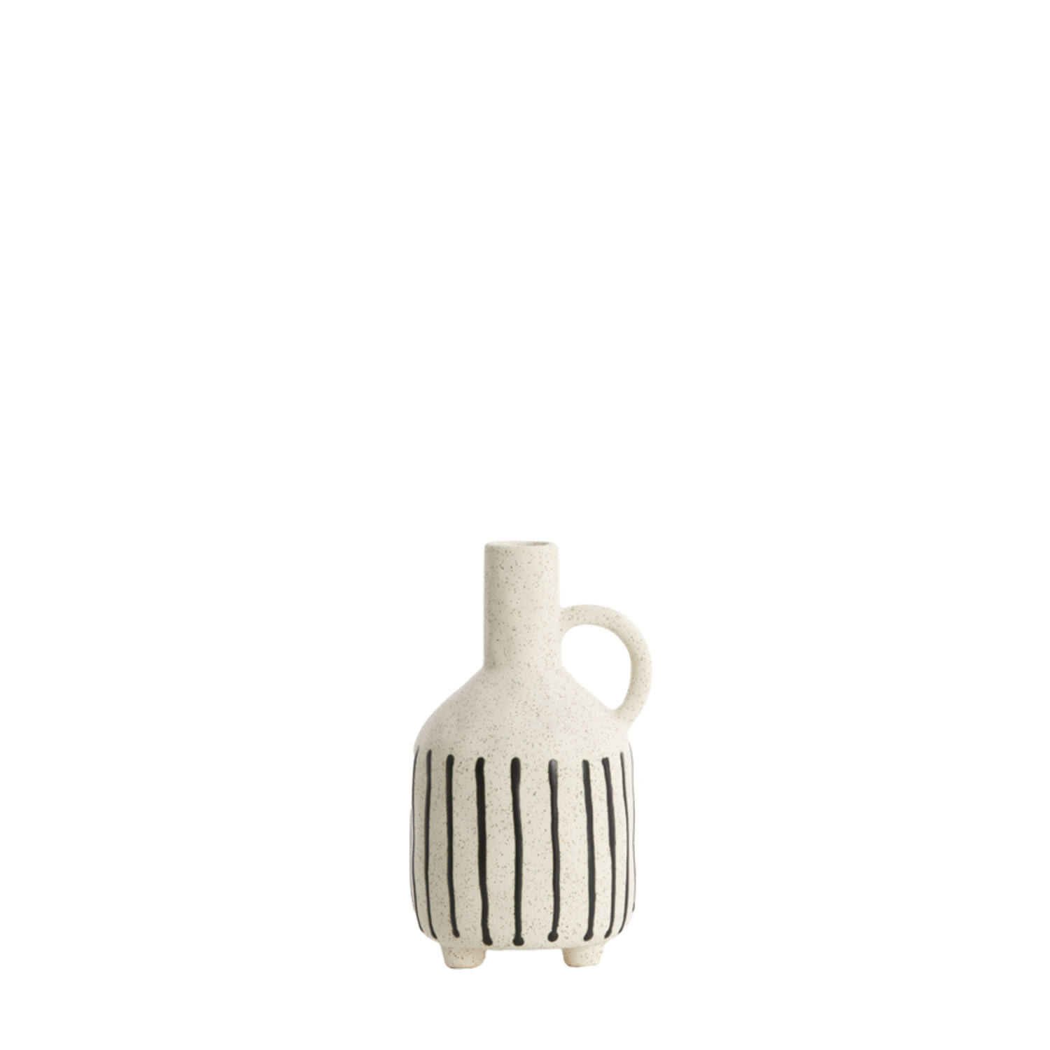 Vase deco 12x11x21,5 cm JONAI ceramics matt cream-black