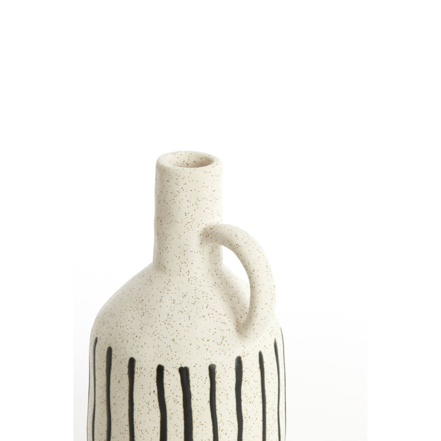 Vase deco 12x11x21,5 cm JONAI ceramics matt cream-black