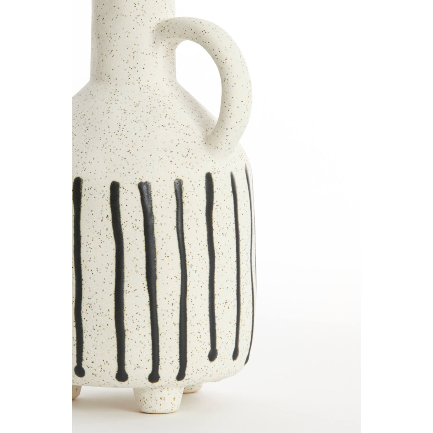 Vase deco 12x11x21,5 cm JONAI ceramics matt cream-black