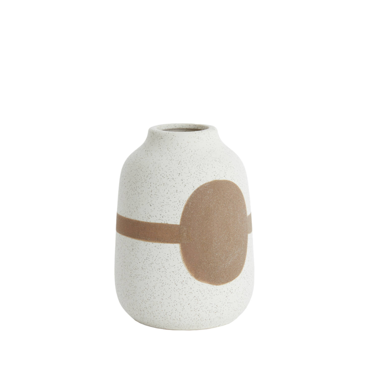 Vaas deco Ø15x21 cm DANAI keramiek mat crème-bruin