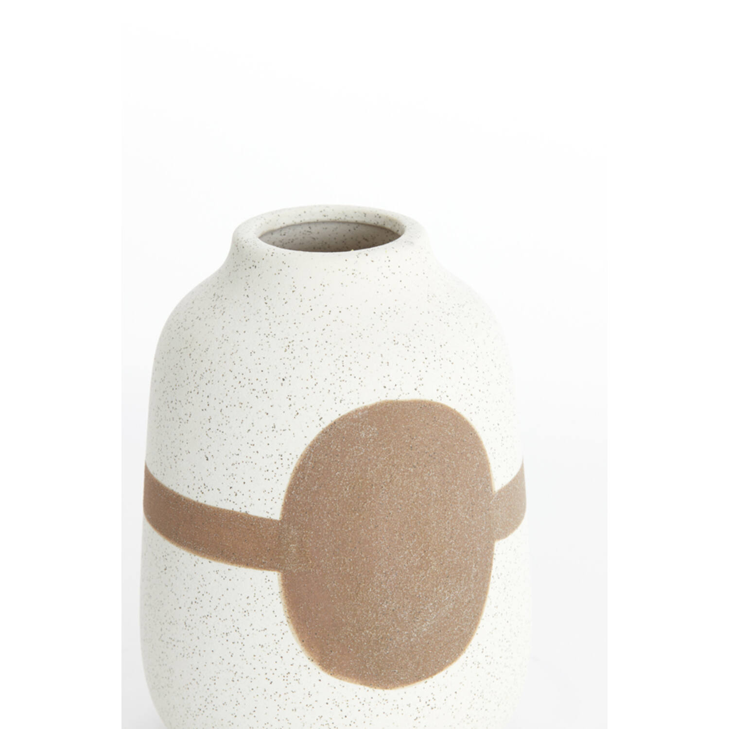 Vaas deco Ø15x21 cm DANAI keramiek mat crème-bruin